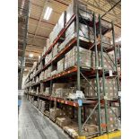 (10) Sections Of 42" Deep Teardrop Pallet Racking. With (12) approximate 19' tall upright, (78) 12'