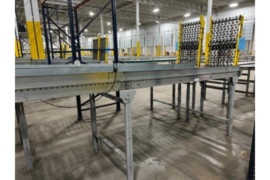 Approx. 31' x 34" Logitech Inc. Curved Gravity Conveyor, with Approx. 42" x 24" Logitech Inc. Gravit - Image 3 of 12