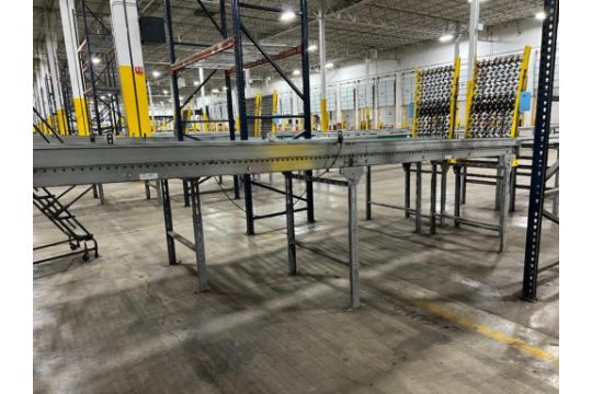 Approx. 31' x 34" Logitech Inc. Curved Gravity Conveyor, with Approx. 42" x 24" Logitech Inc. Gravit - Image 7 of 14