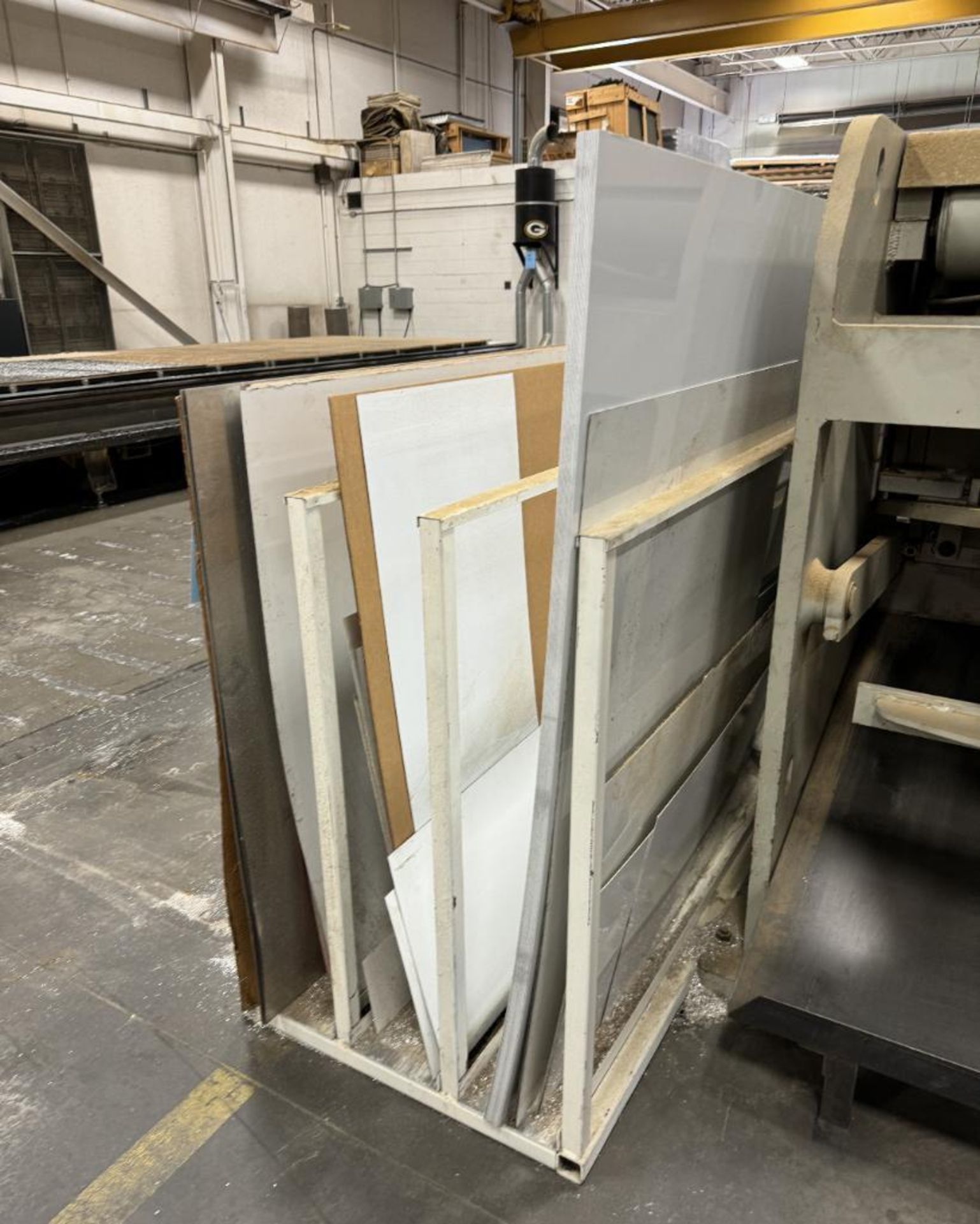 (1) Floor Standing Sheet Racks. With assorted pre-coated aluminum.