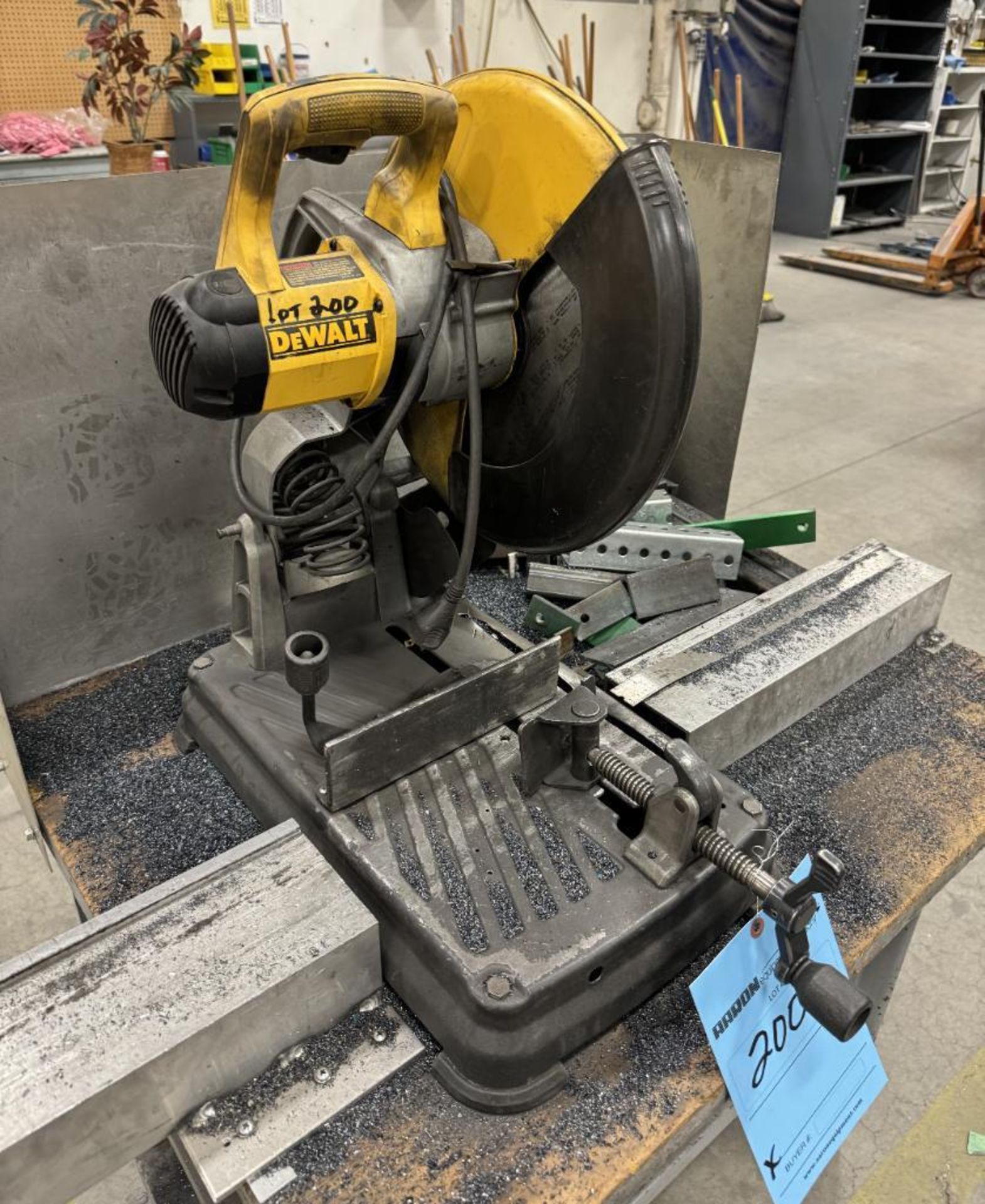 DeWalt 14" Multicutter Chop Saw, Model DW872, Serial# 348688. With bench.