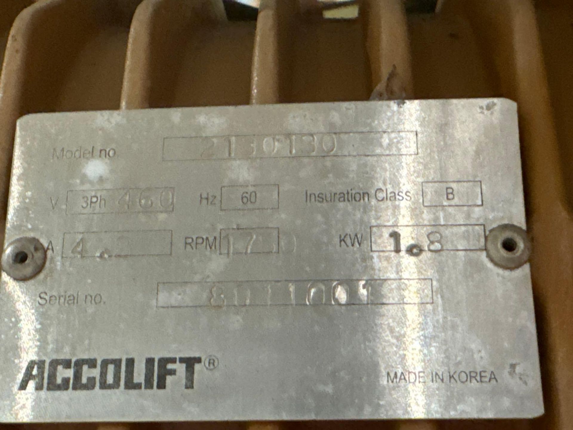 Accolift - 1 Ton Electric Hoist - Image 7 of 7