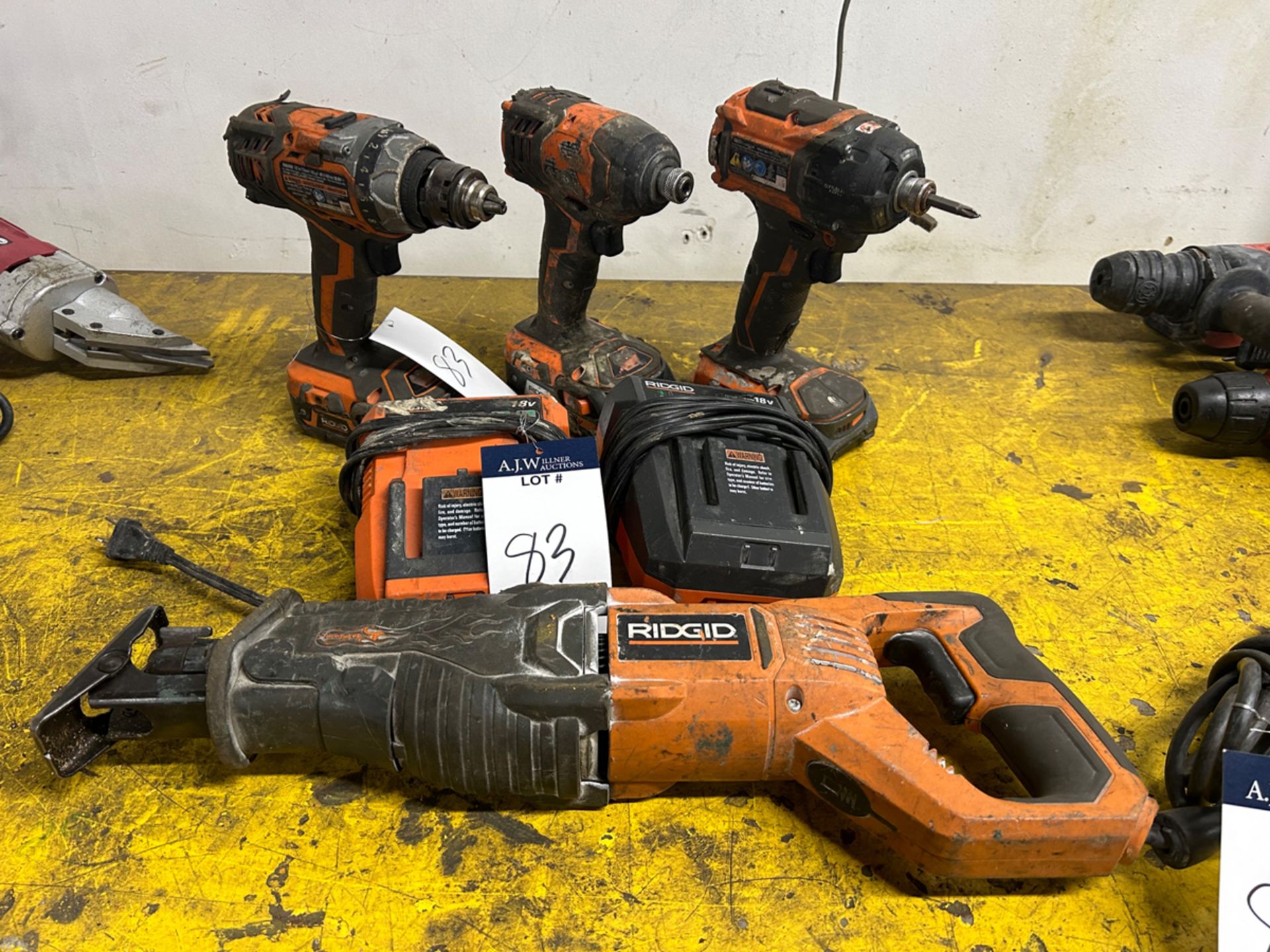 A Group of Ridgid Power Tools