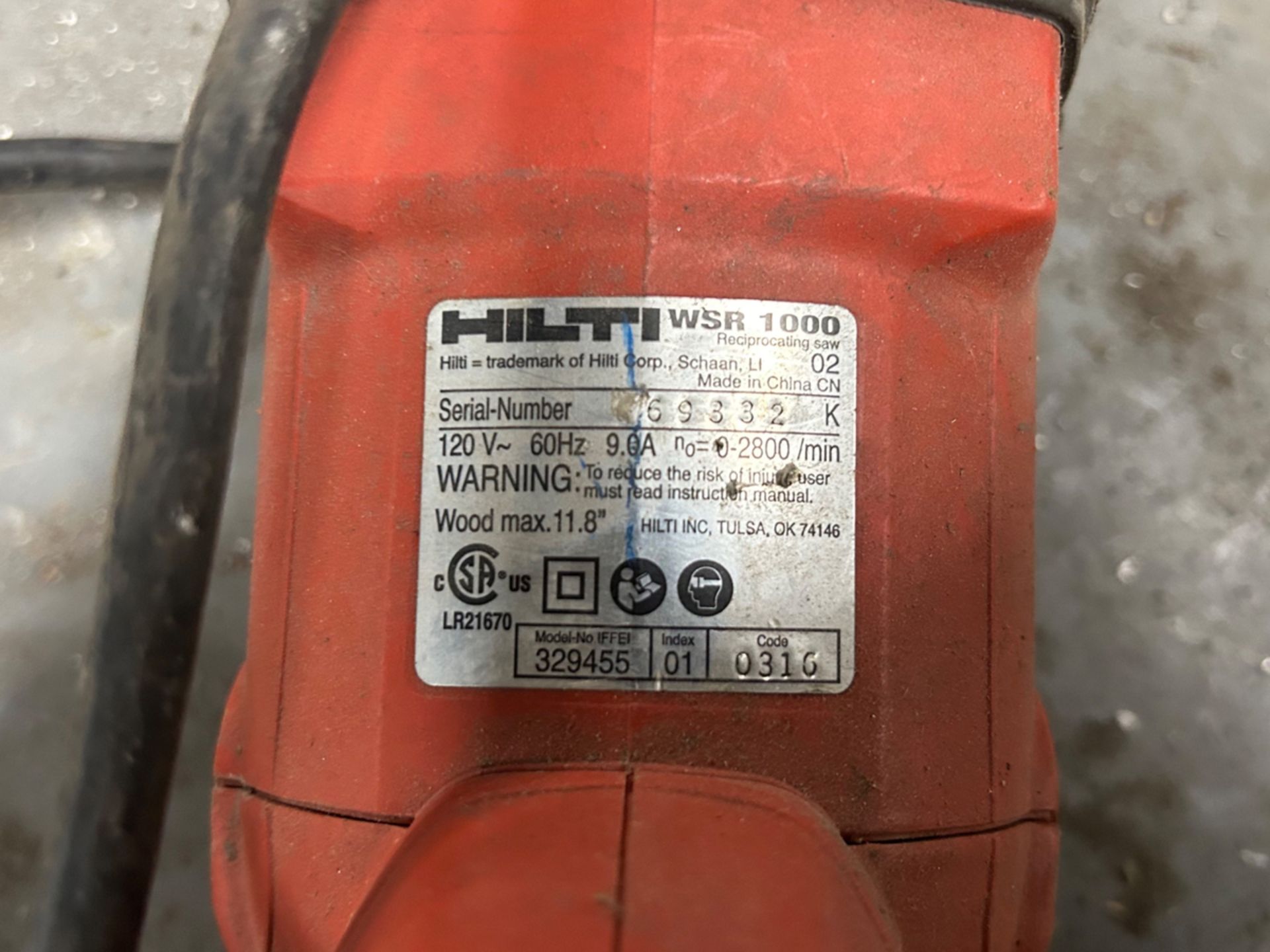 Hilti 120-Volt 1/2 in. Keyless Corded Reciprocating Saw - Image 2 of 2