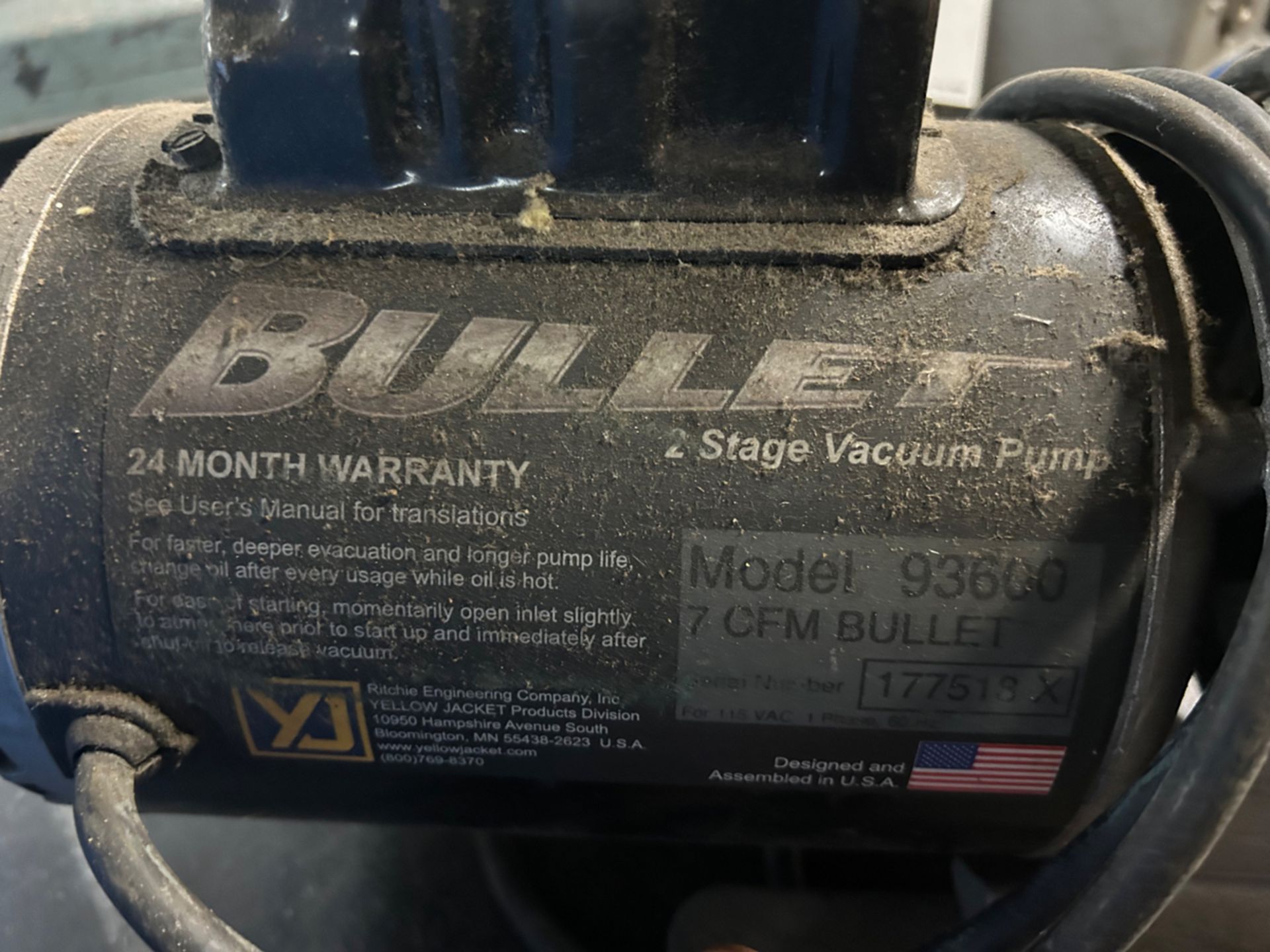 Bullet Model 93600 2 Stage Vacuum Pump - Image 3 of 3