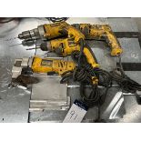 A Group of (4) Ass't DeWalt Corded Power Tools