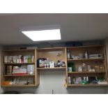 A group of Ass't Lab Supplies in UPPER Cabinets