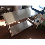 Trinity, 4-Foot Lab Table, Stainless Steel, 2-Tier