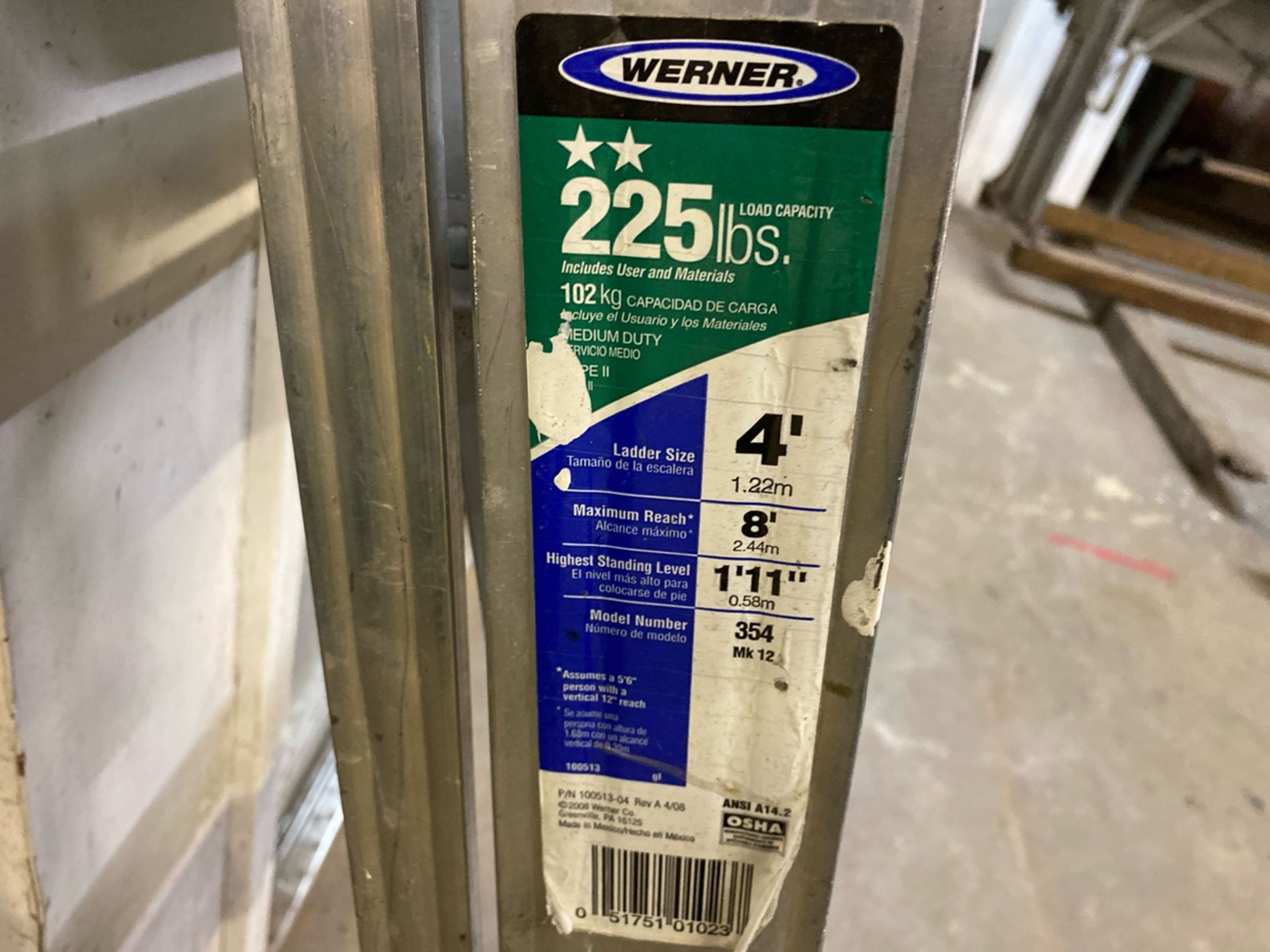 Werner 4-Foot Aluminum Step Ladder - Image 3 of 3