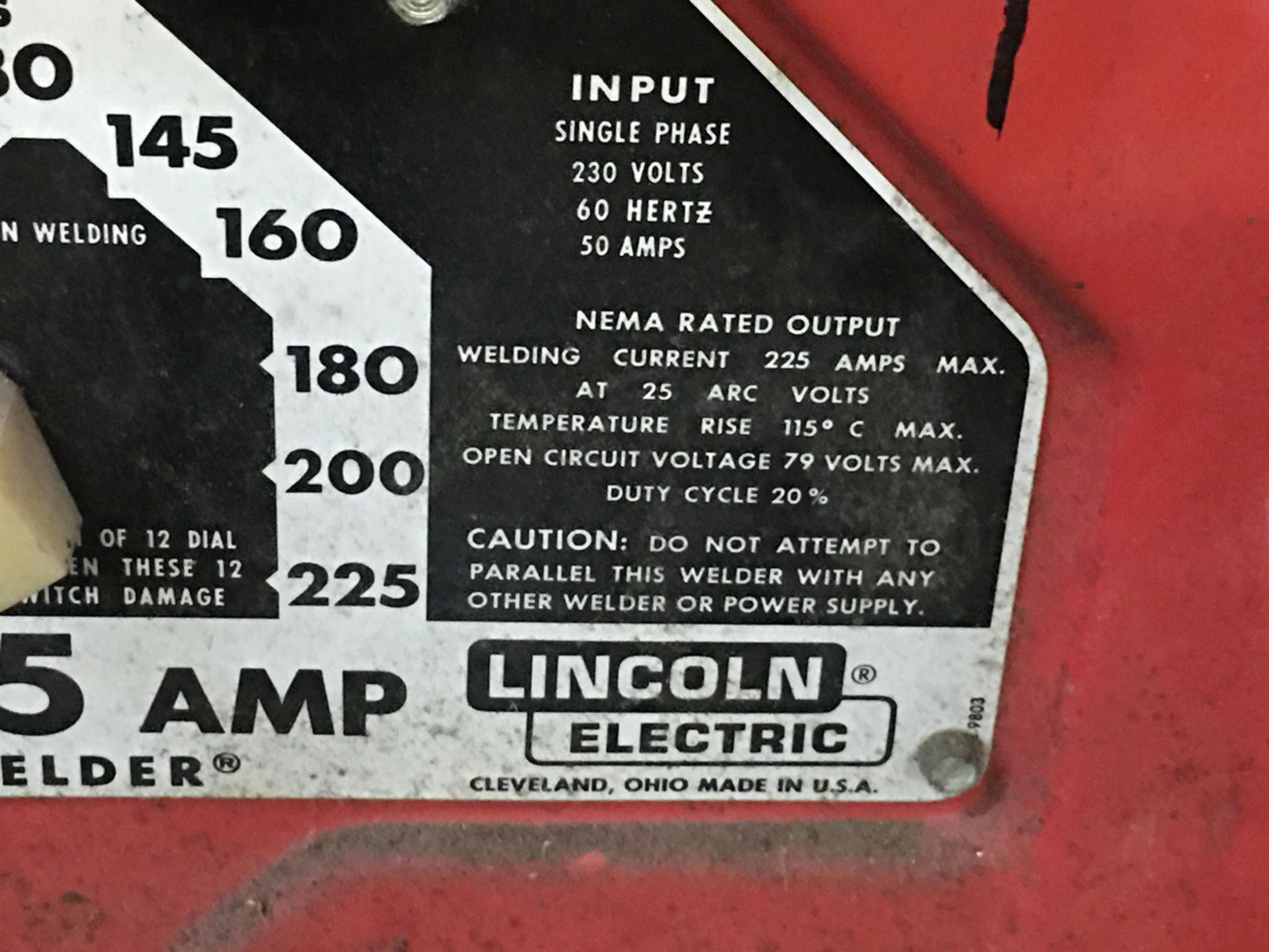 Lincoln AC 225 AMP Arc Welder - Image 4 of 4