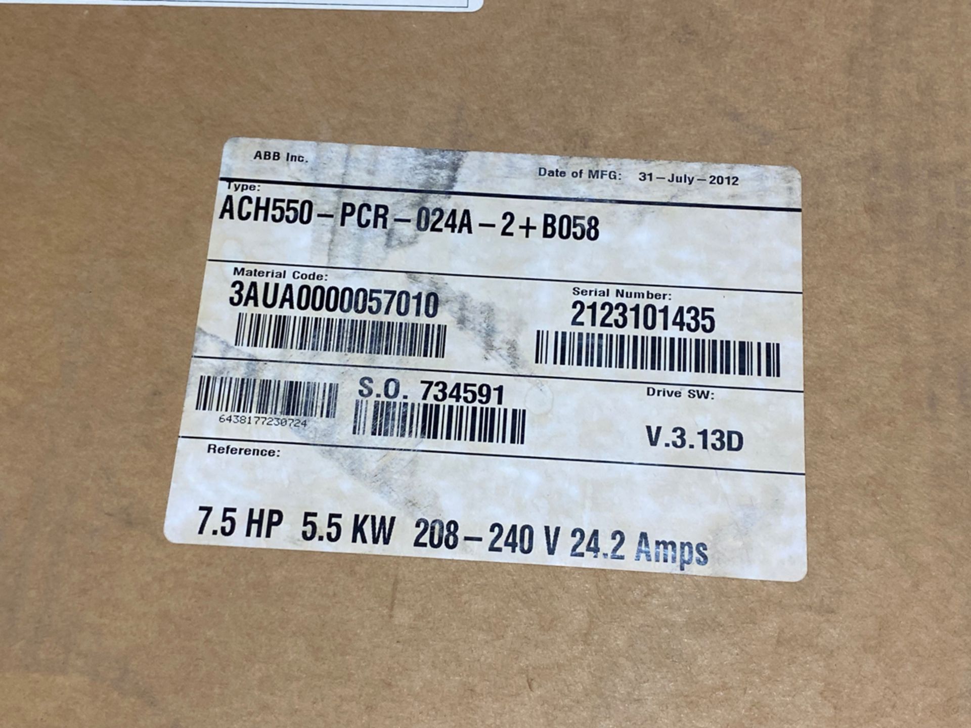 ABB HVAC DRIVE ACH550-PCR-024A - Image 5 of 5