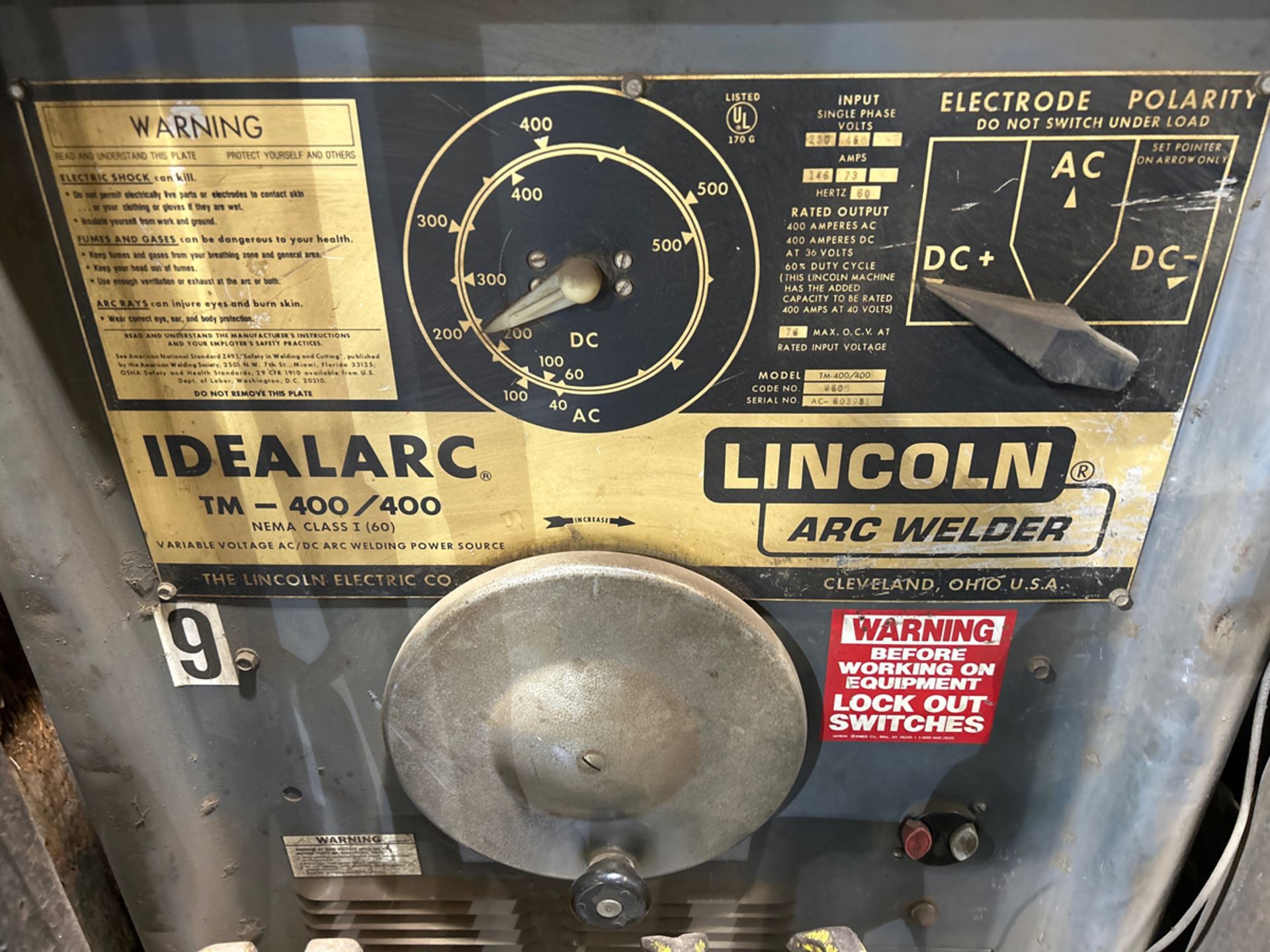 Lincoln Arc Welder IdealArc Welder - Image 2 of 3