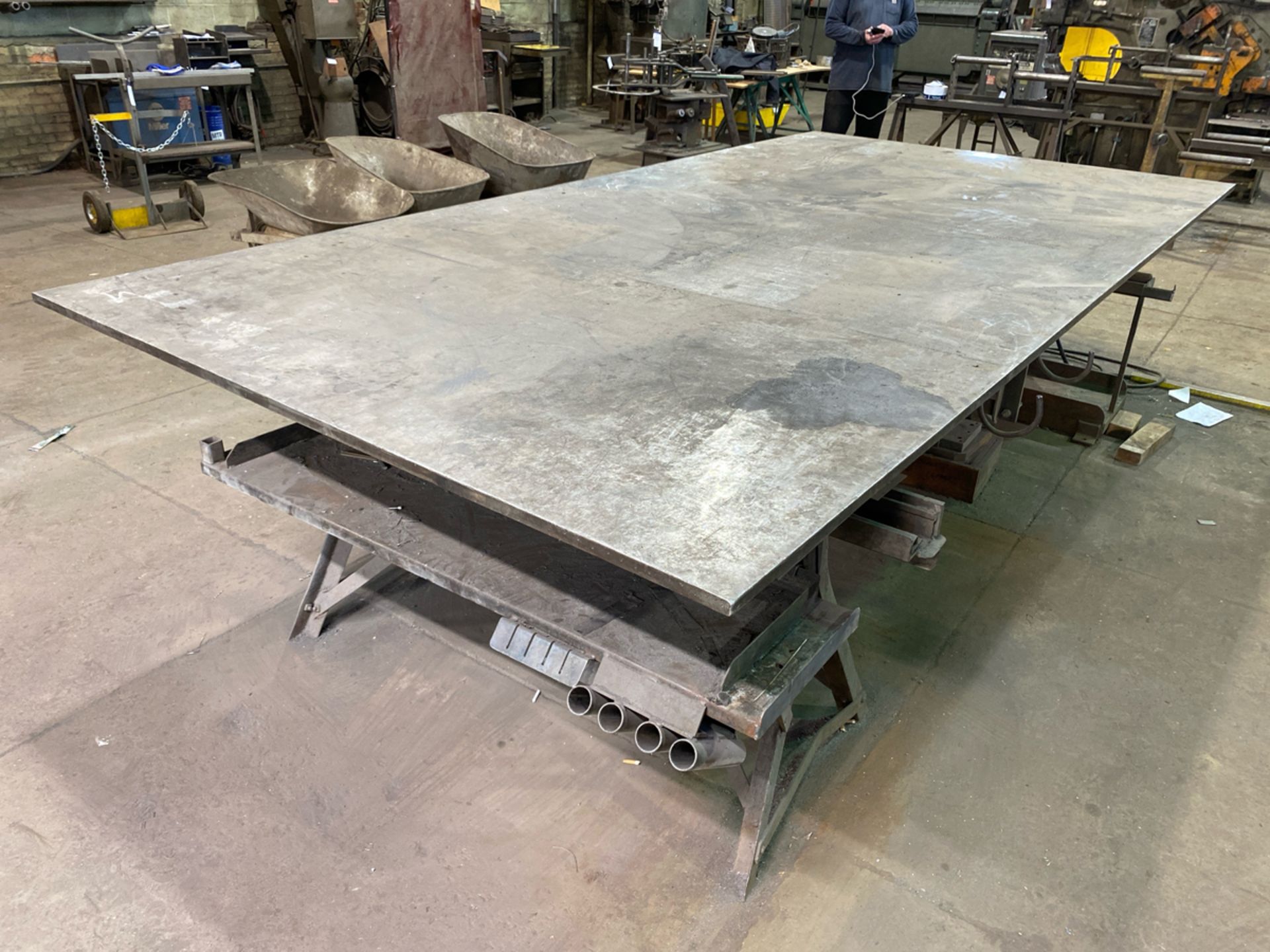 Steel Table with Solid Steel Top - Bild 4 aus 4