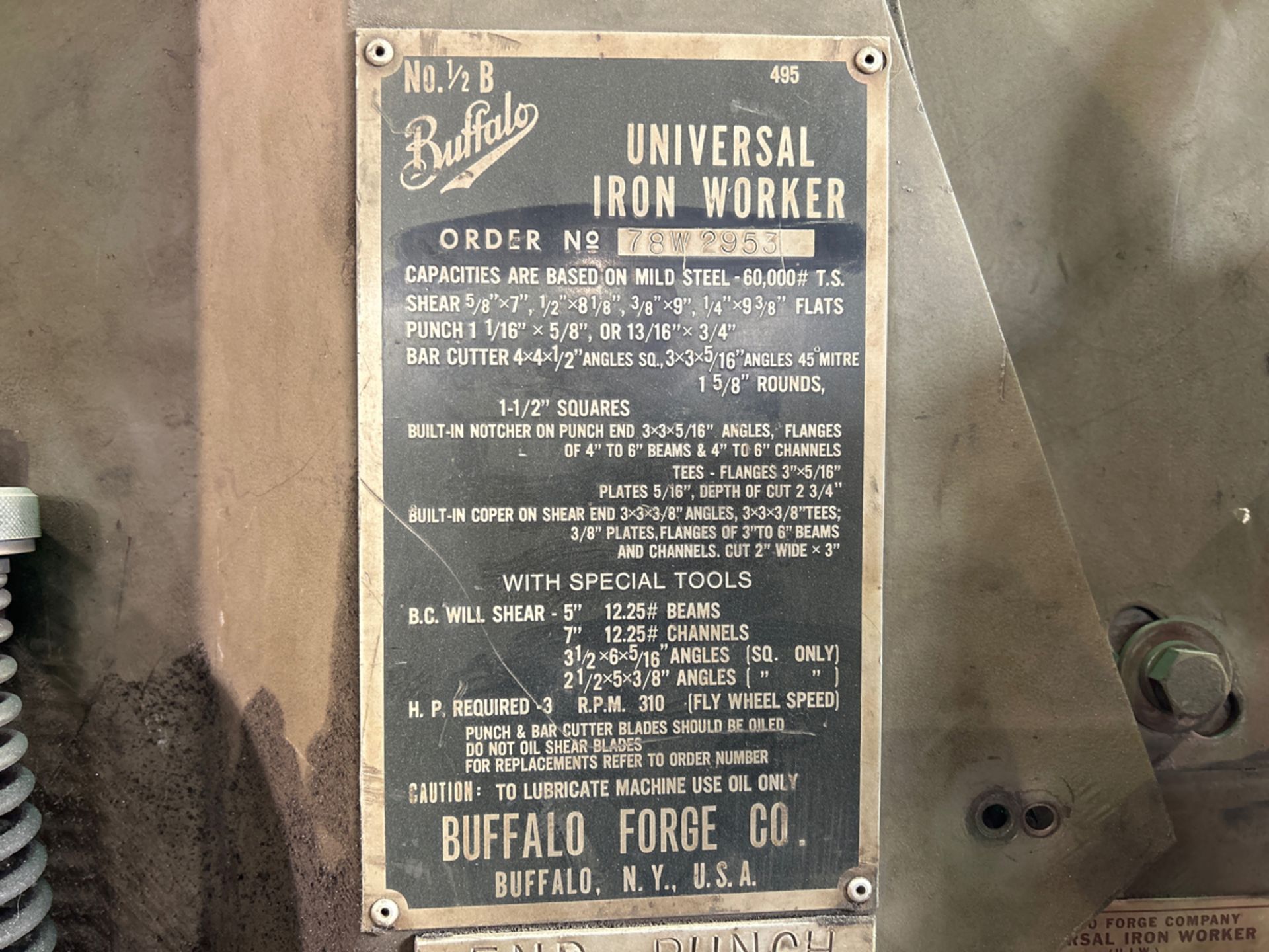 Buffalo No.1/2-B Universal Iron Worker - Image 10 of 12