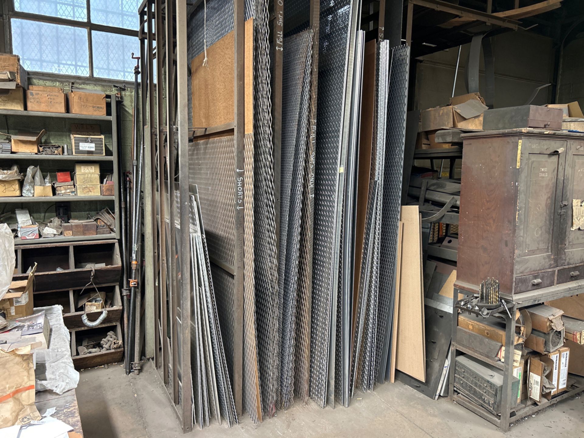 A Group Of Diamond Plate sheets, Expended Metal