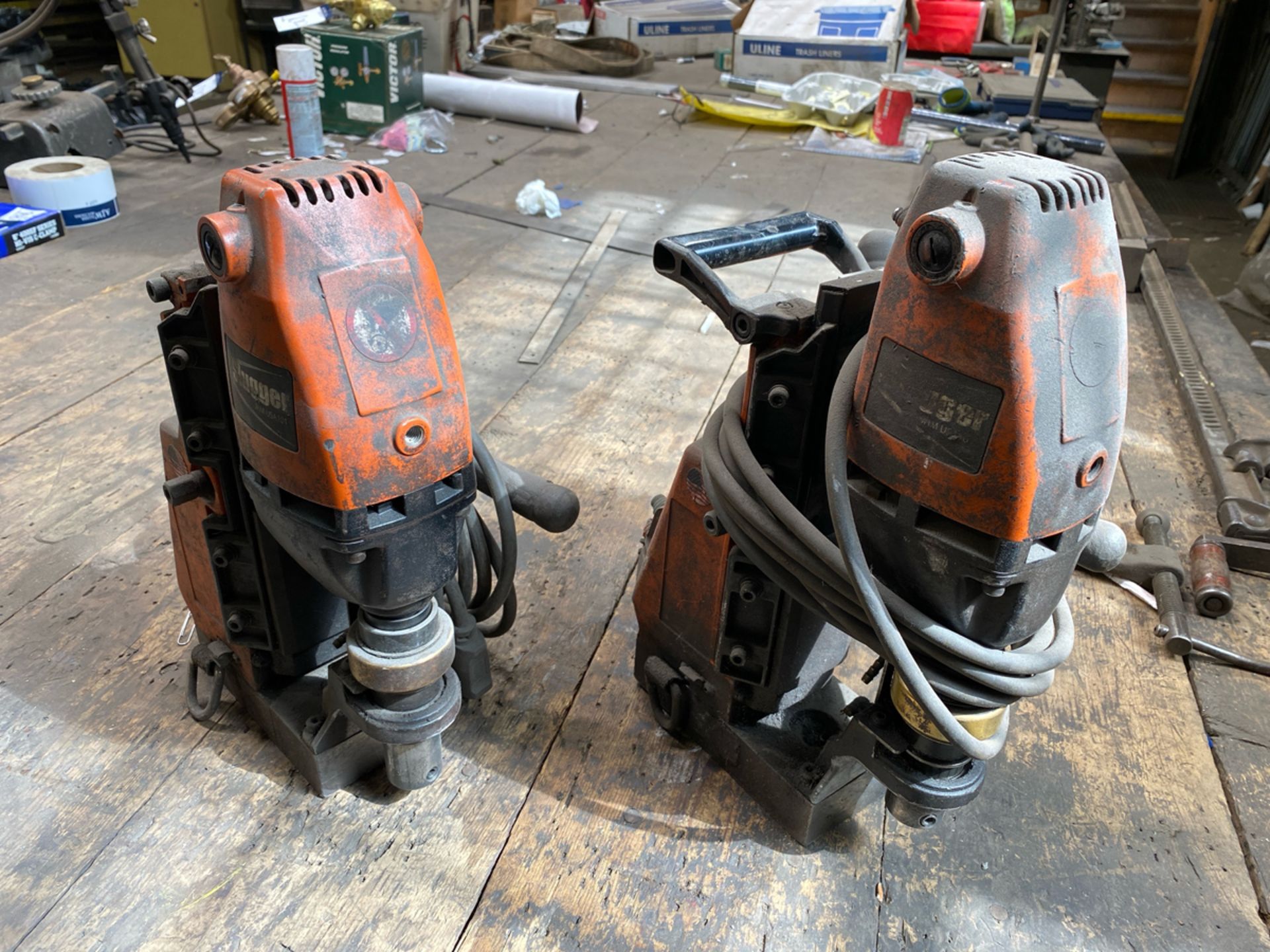 A Group of (2) Non-Operational Slugger Magnetic Base Drills