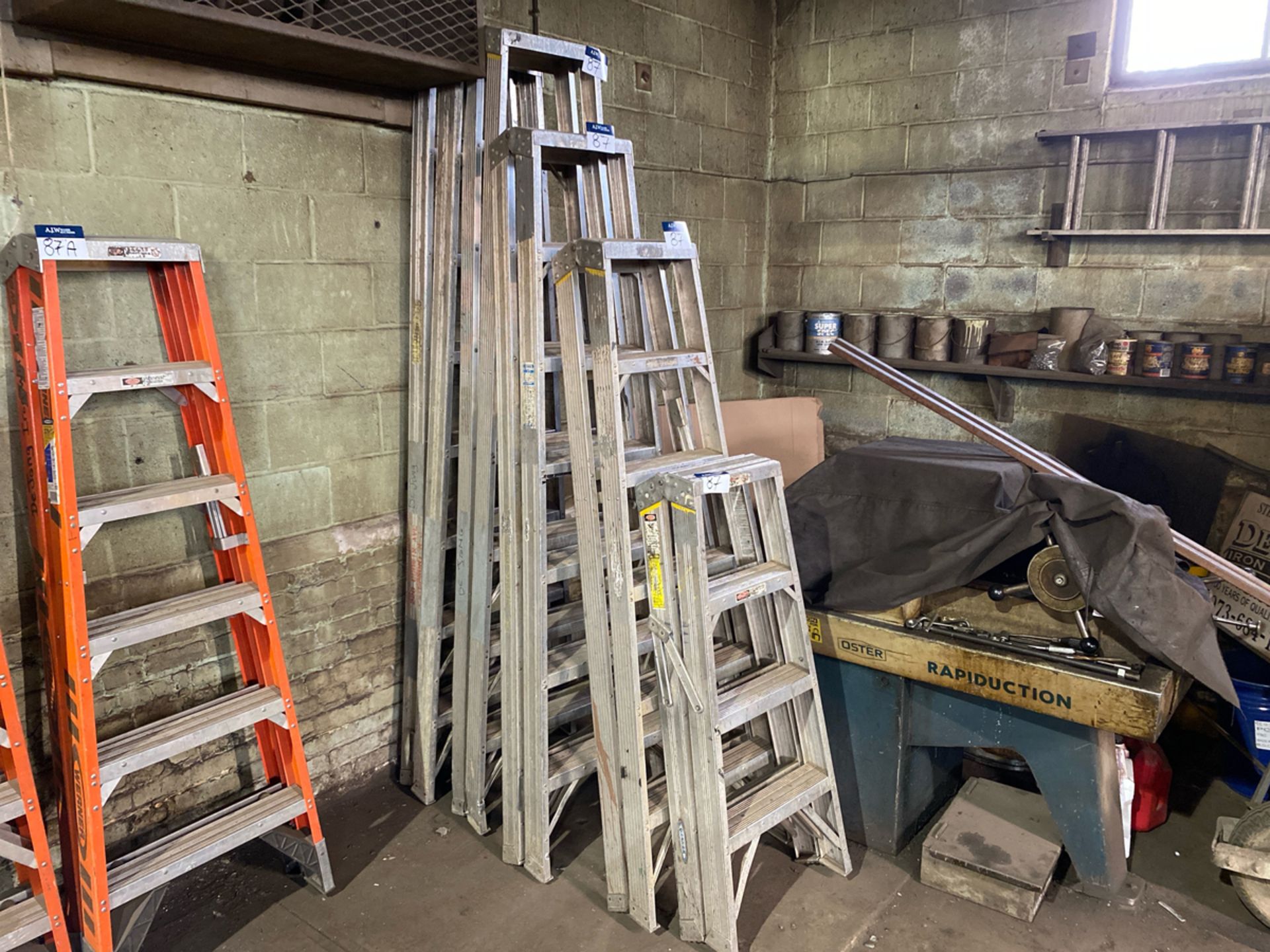 A Group of Aluminum Ladders