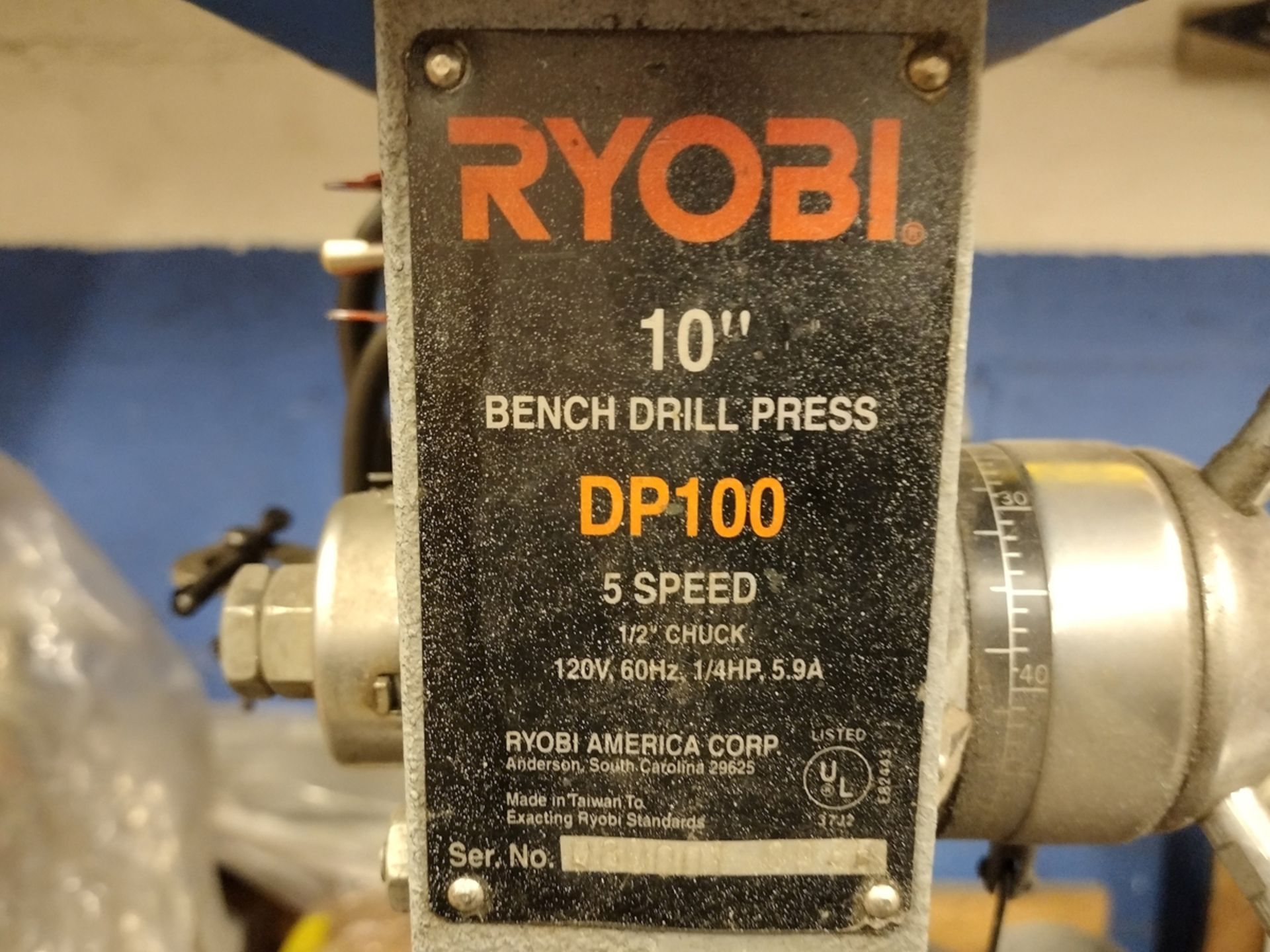 Ryobi 5-Speed 10" Bench Drill Press - Image 7 of 7