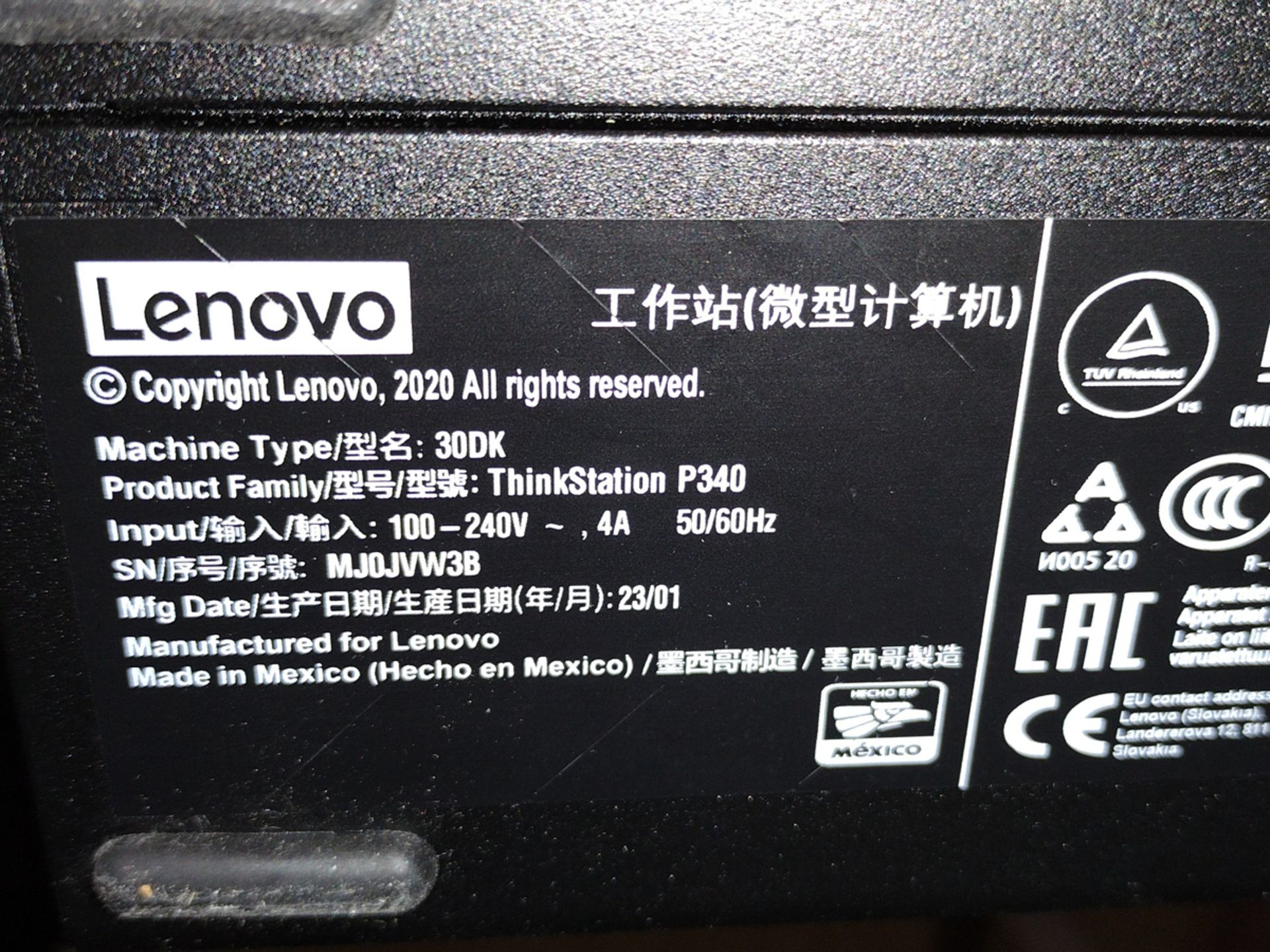 Lenovo P340 ThinkStation i7 PC w/ Monitor and Keyboard - Image 2 of 2