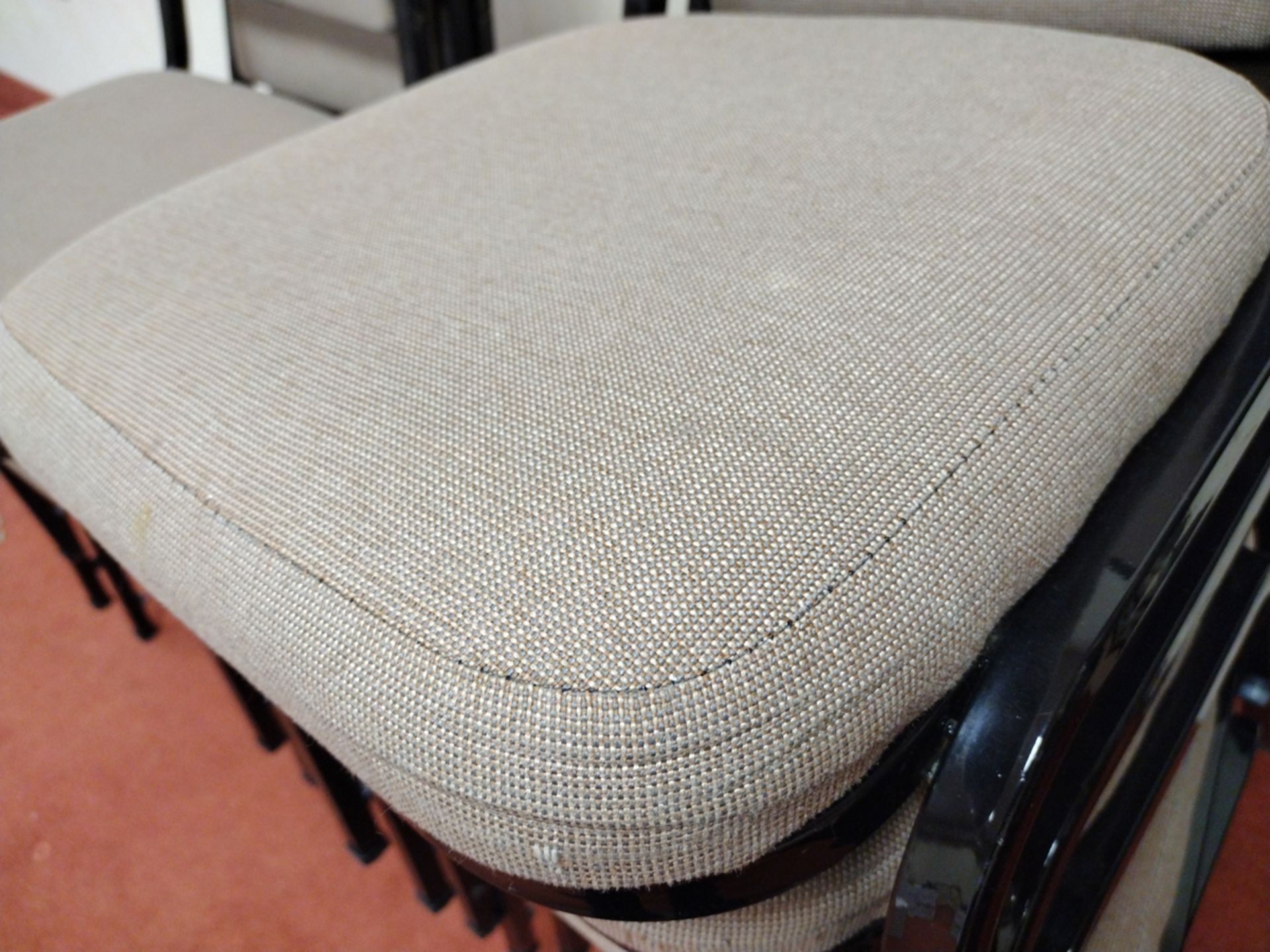 {Each} Cloth Upholstered Stackable Chair - Image 4 of 4