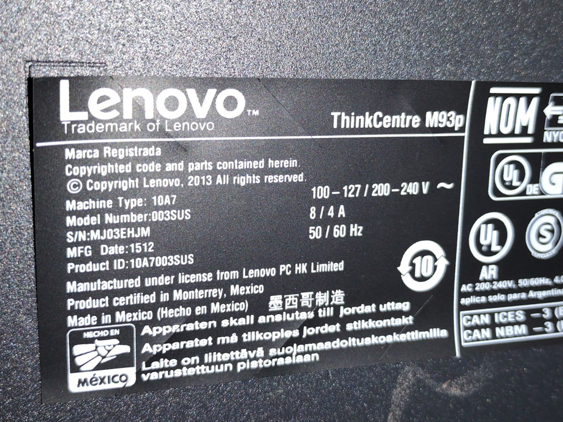 Lenovo M Series ThinkCentre i7 PC w/ Monitor and Keyboard - Image 2 of 2