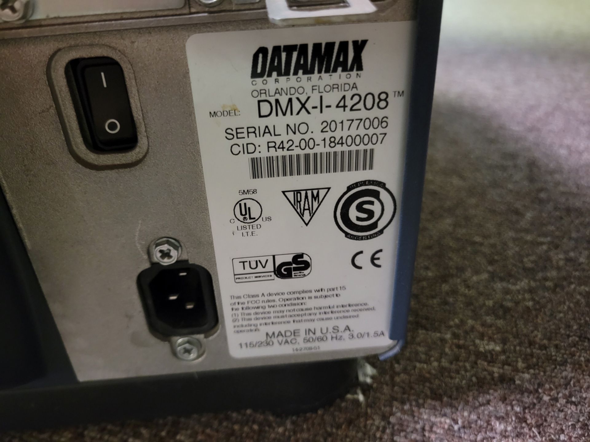 Datamax DMX-I-4208 Thermal Label Printer - Image 5 of 5