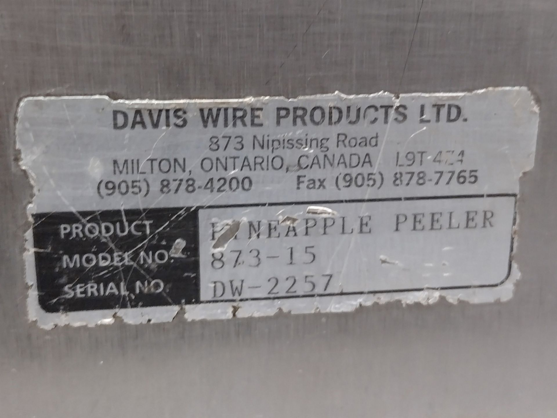 {Each} Davis Wire Model 873-15 Pineapple Peeler - Image 13 of 13