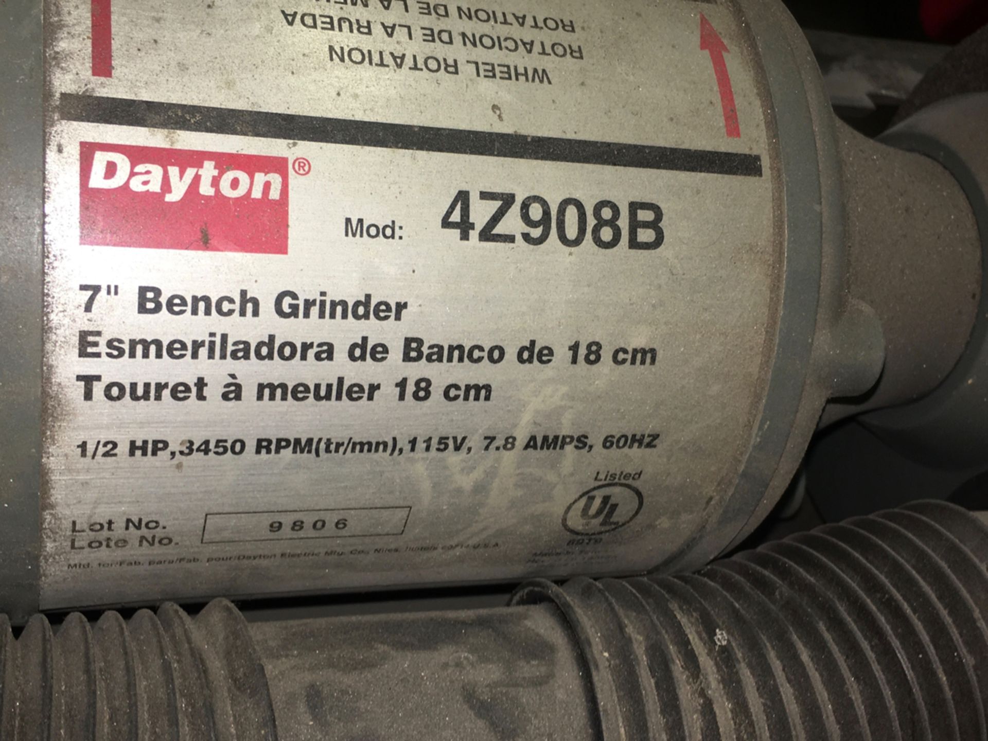 Dayton 7" Bench Grinder - Image 2 of 5