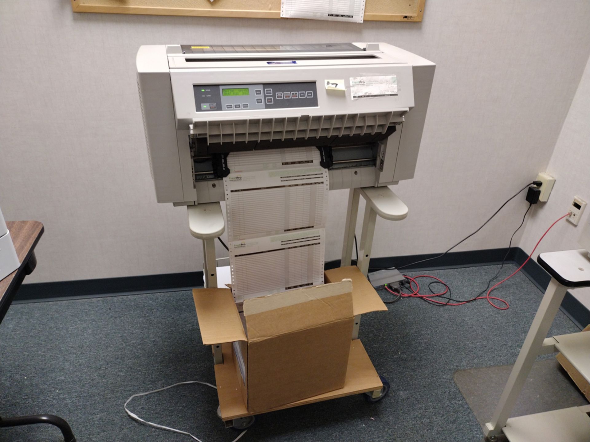 OKI Pacemark 4410 Dot Matrix Printer w/ Rolling Table