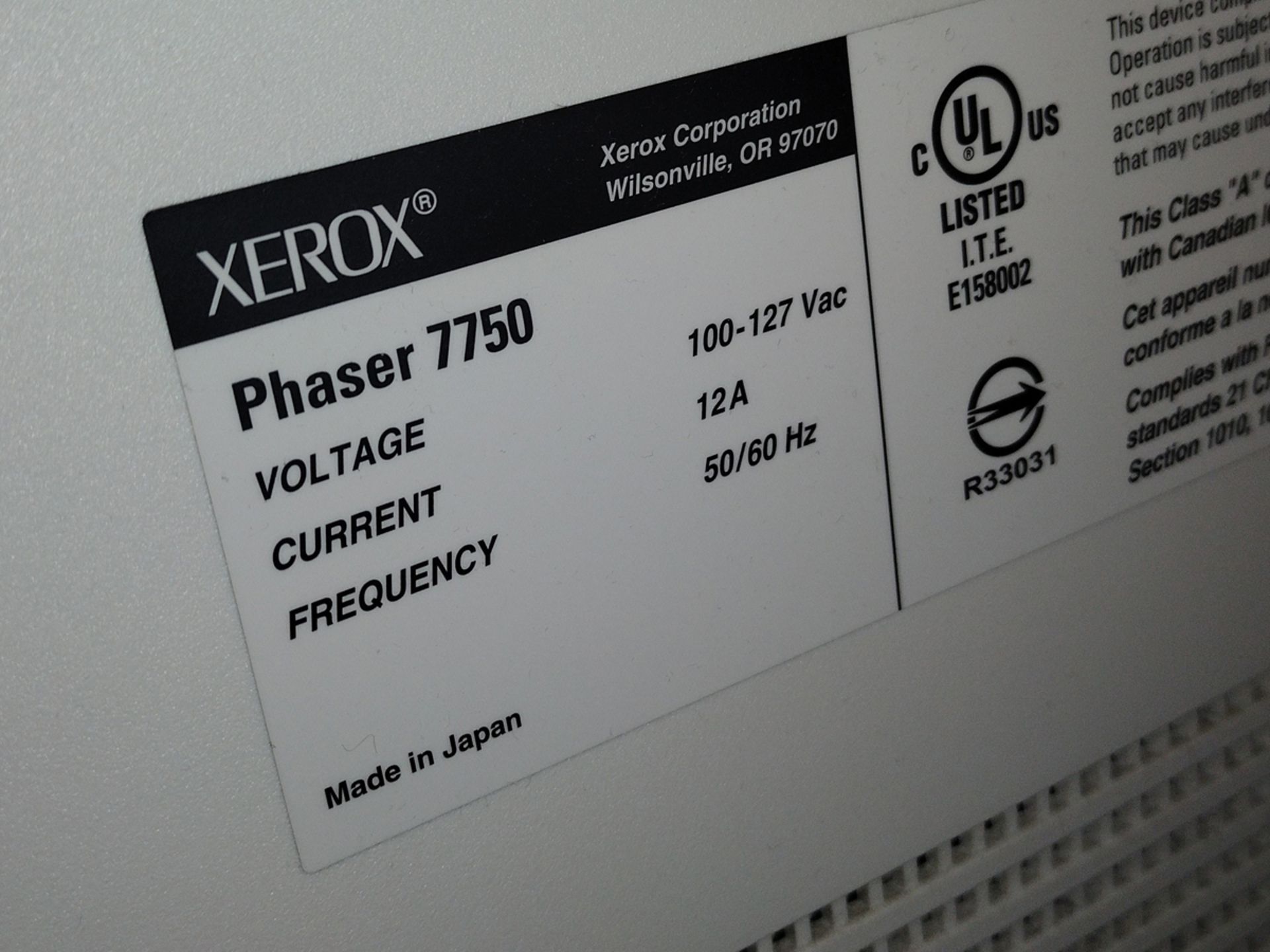 Xerox Phaser 7750 Color Laser Printer - Image 4 of 5