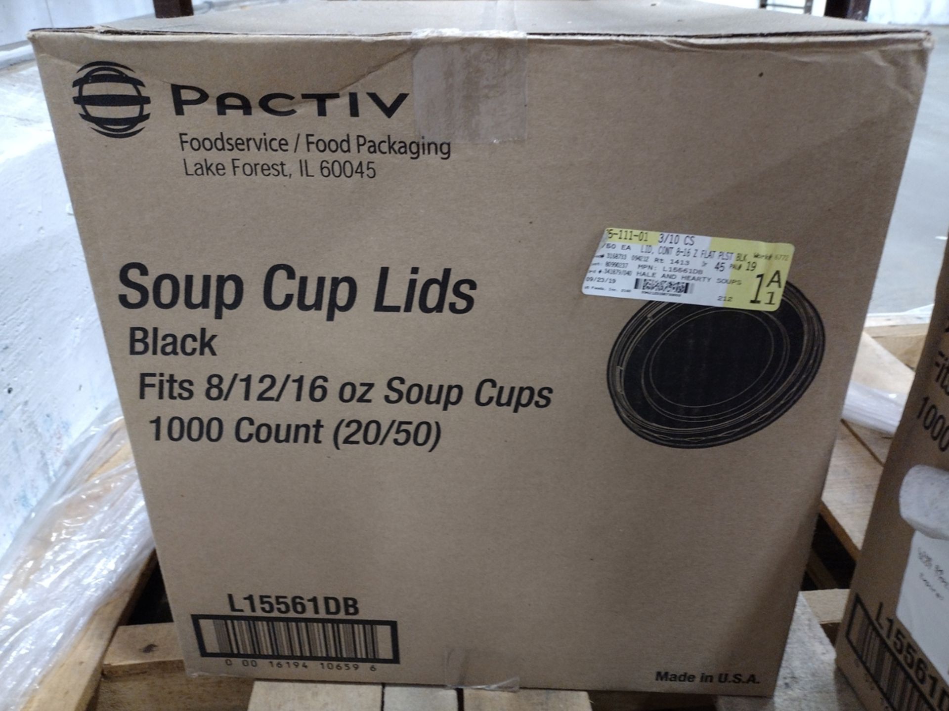 {Case} Pactiv Black Plastic Soup Cup Lids - Image 2 of 3