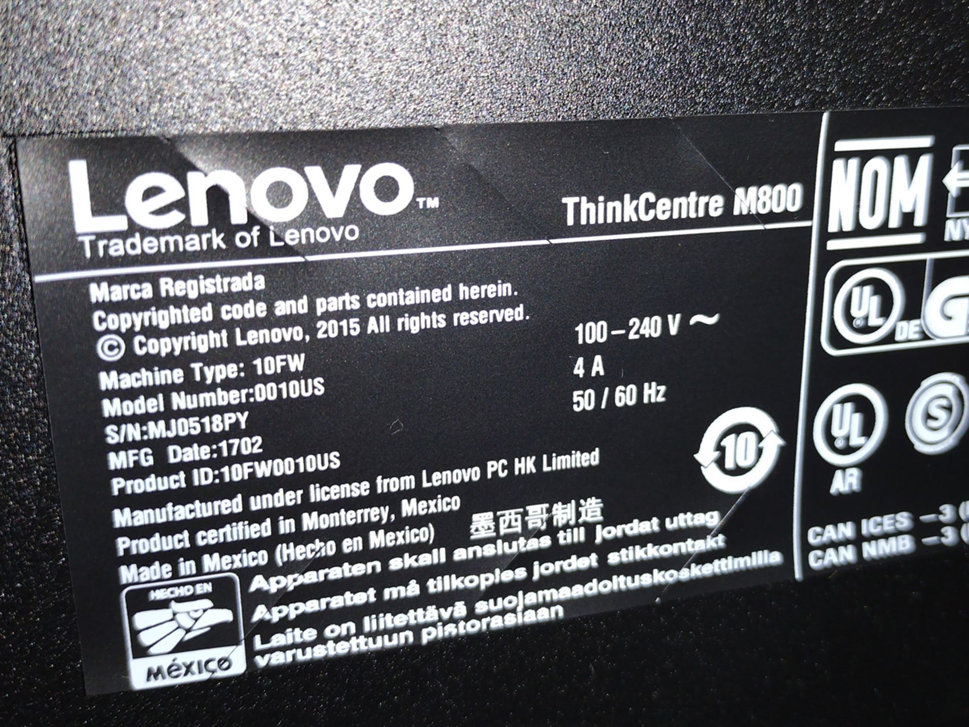 Lenovo M800 ThinkCentre i5 PC w/ Monitor and Keyboard - Image 2 of 2