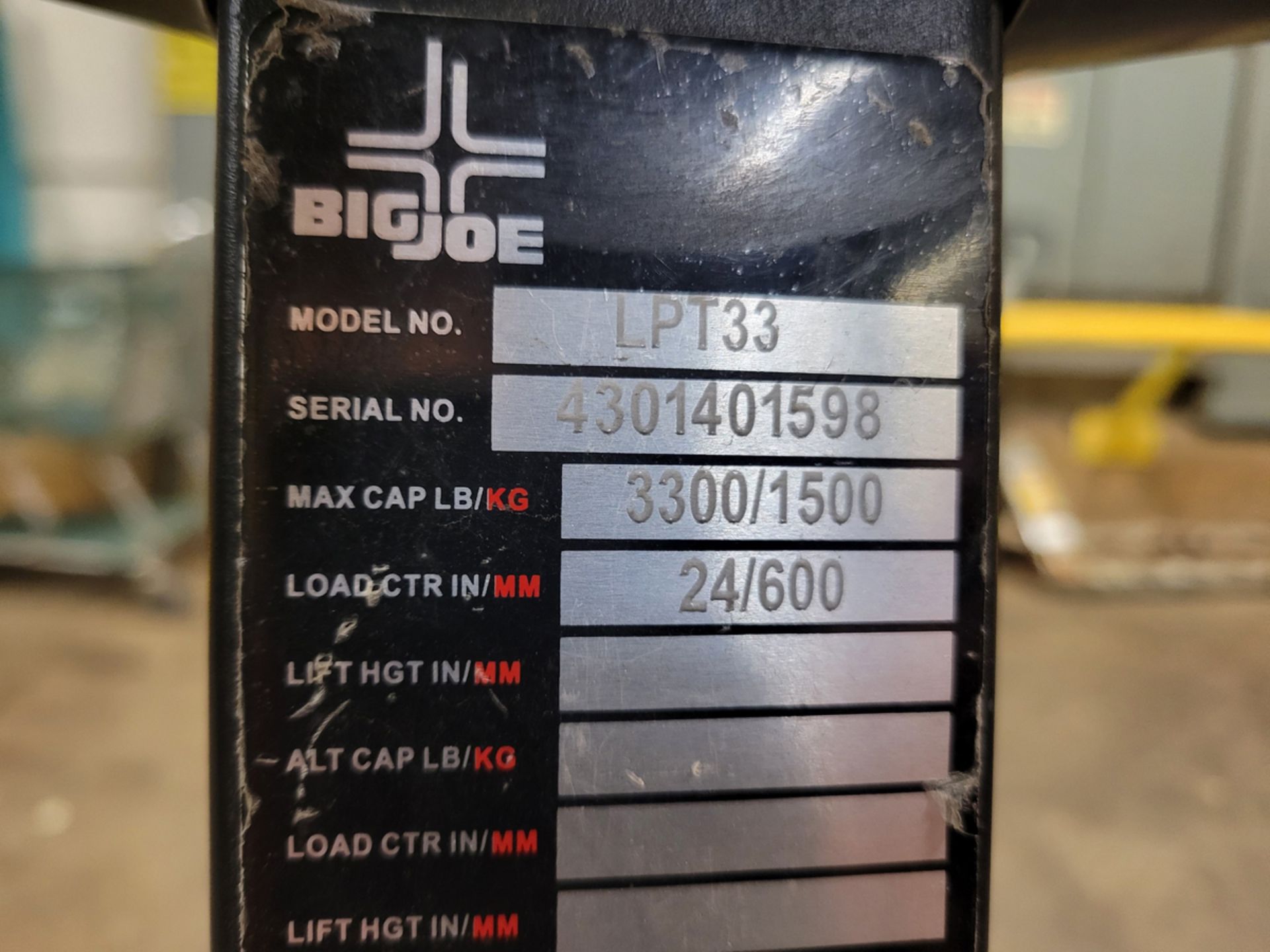 Big Joe LPT33 3,300lbs Electric 24V Pallet Jack - Image 8 of 8