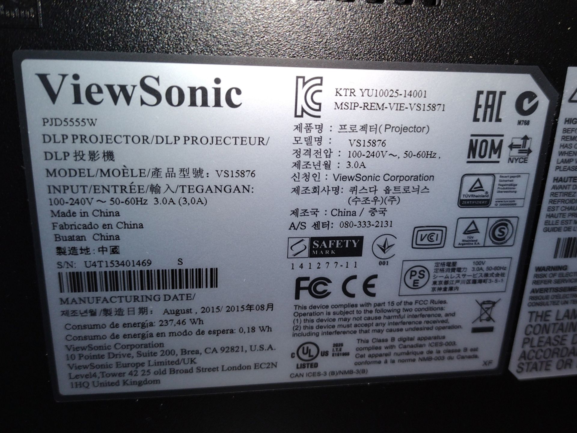 ViewSonic VS15876 DLP Projector - Image 5 of 5