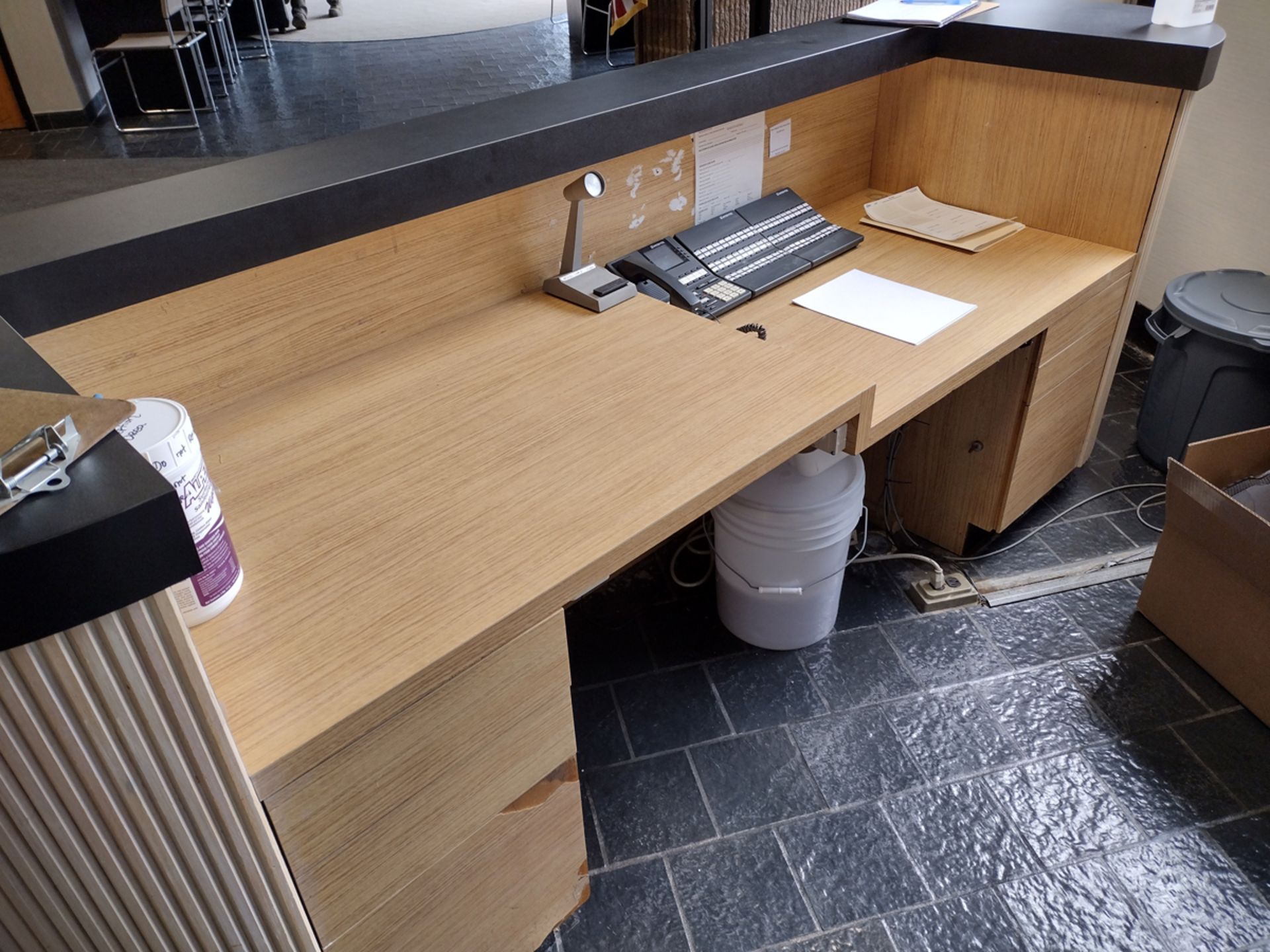 6-Drawer Wood Laminate Reception Desk