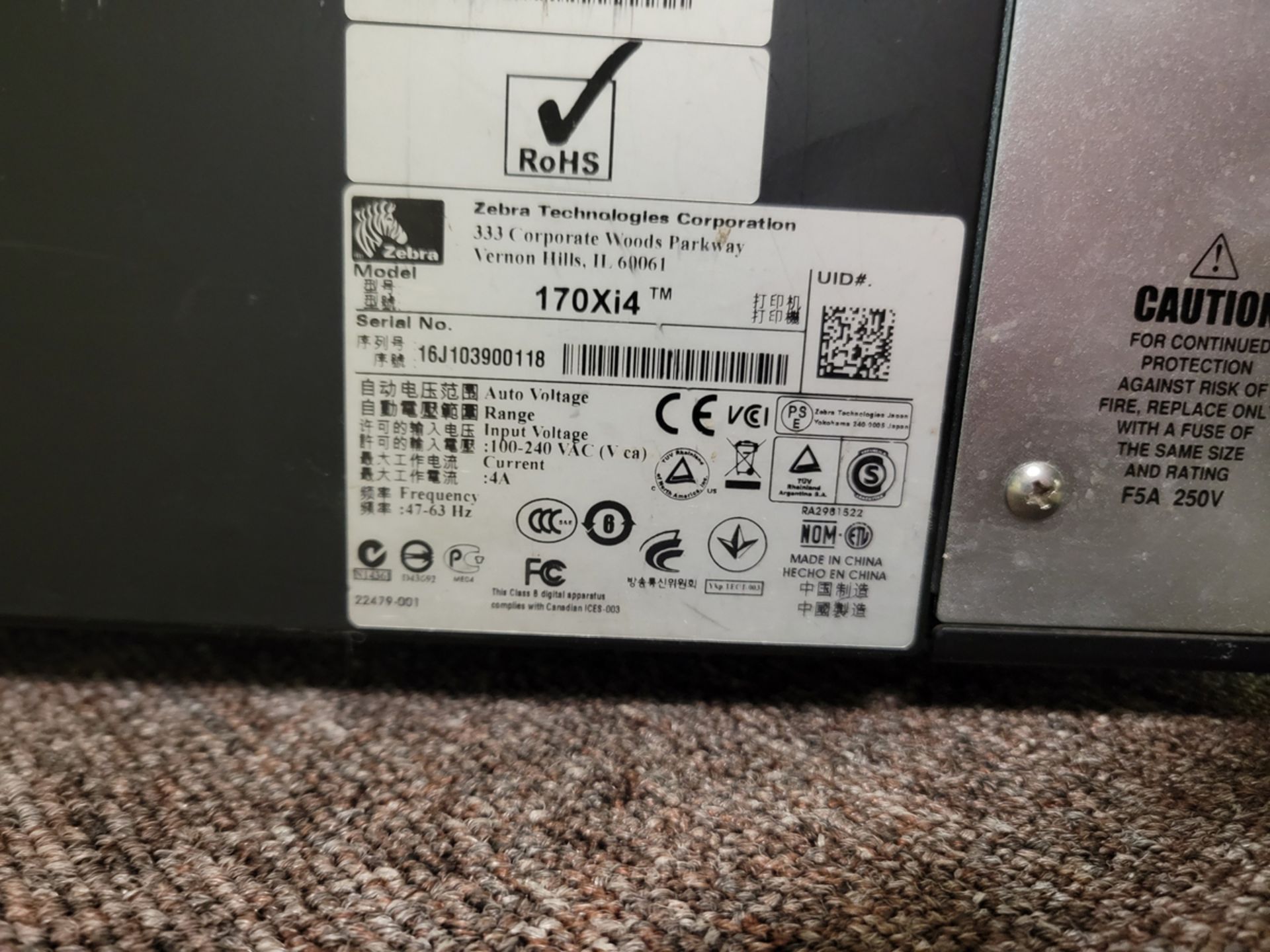 Zebra 170Xi4 Thermal Label Printer - Image 5 of 6