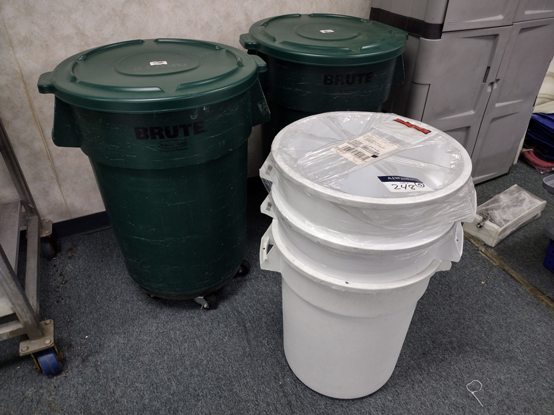 Group of Ass't Rubbermaid Brute Receptacle Bins