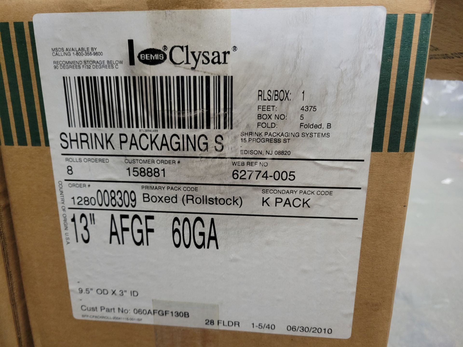 {Each} Clysar 4,375ft Shrink Wrap Film Roll - Image 2 of 3