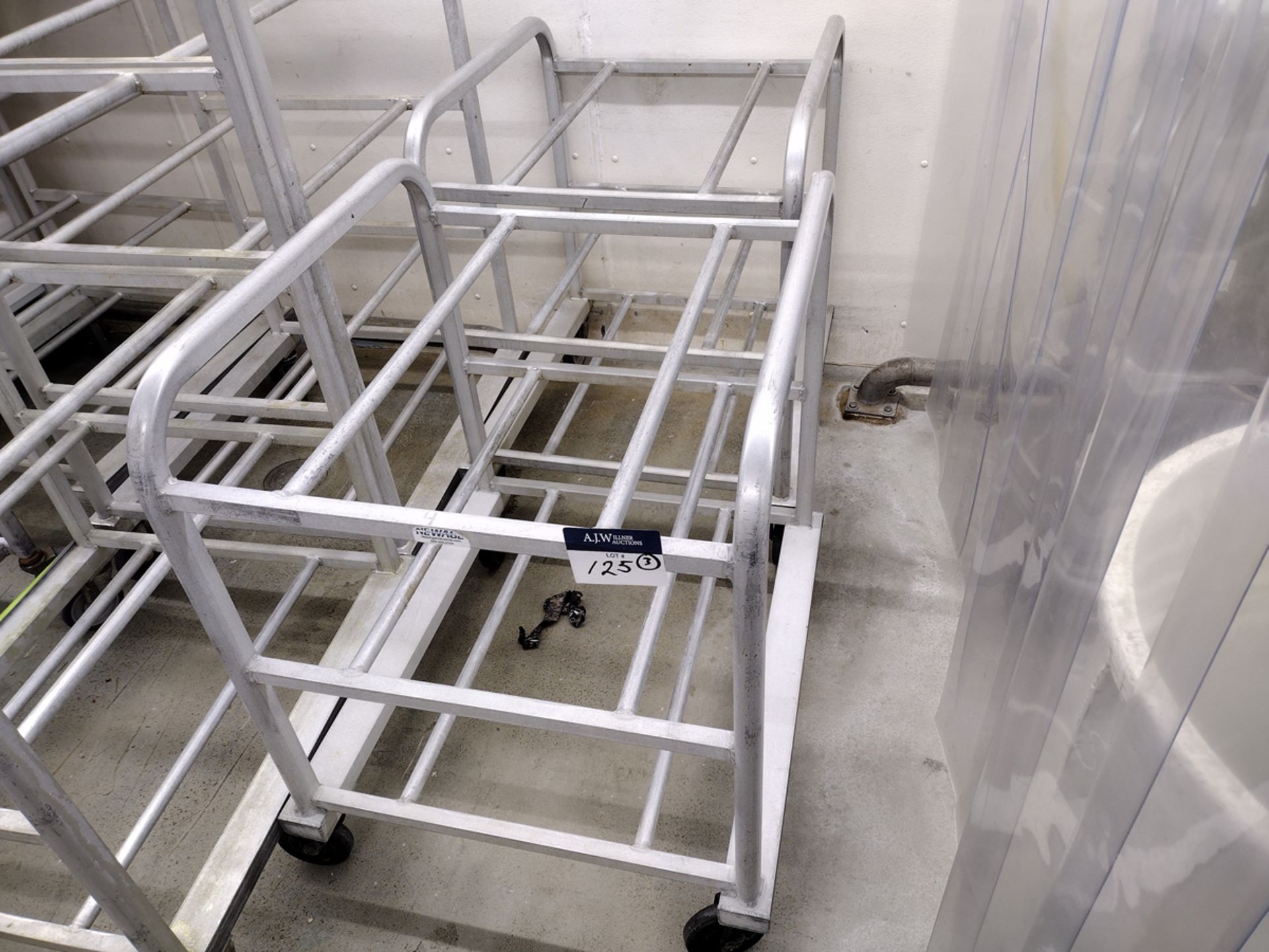 {Each} 3-Tier Aluminum Rolling Bin Rack