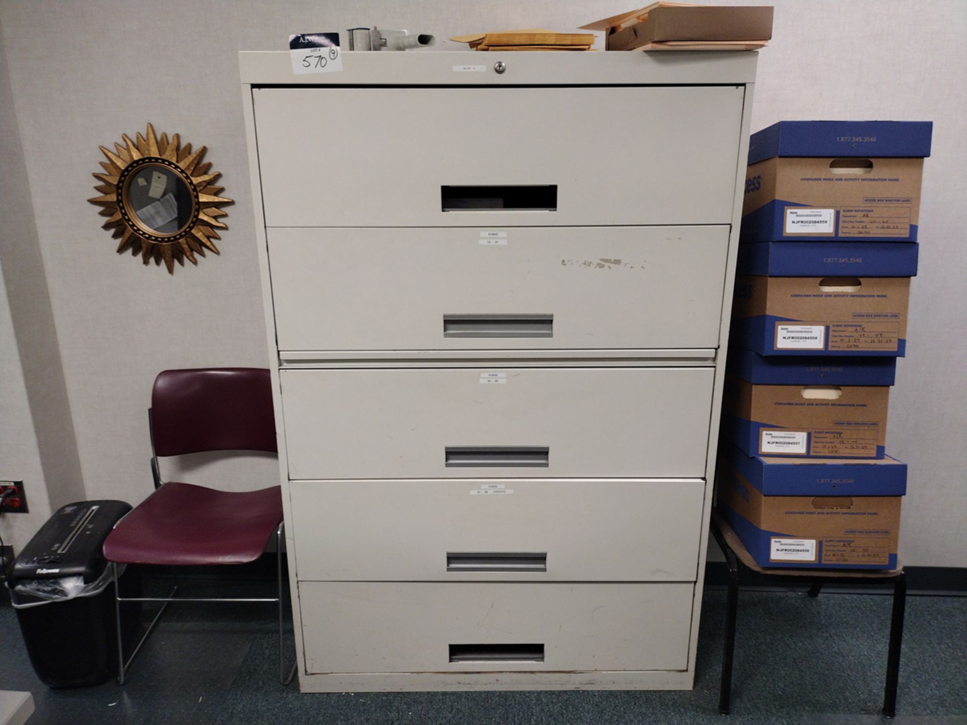 {Each} 5-Drawer Lateral Metal File Cabinet - Image 4 of 6