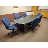 8ft Wood Laminate Conference Table and Chairs