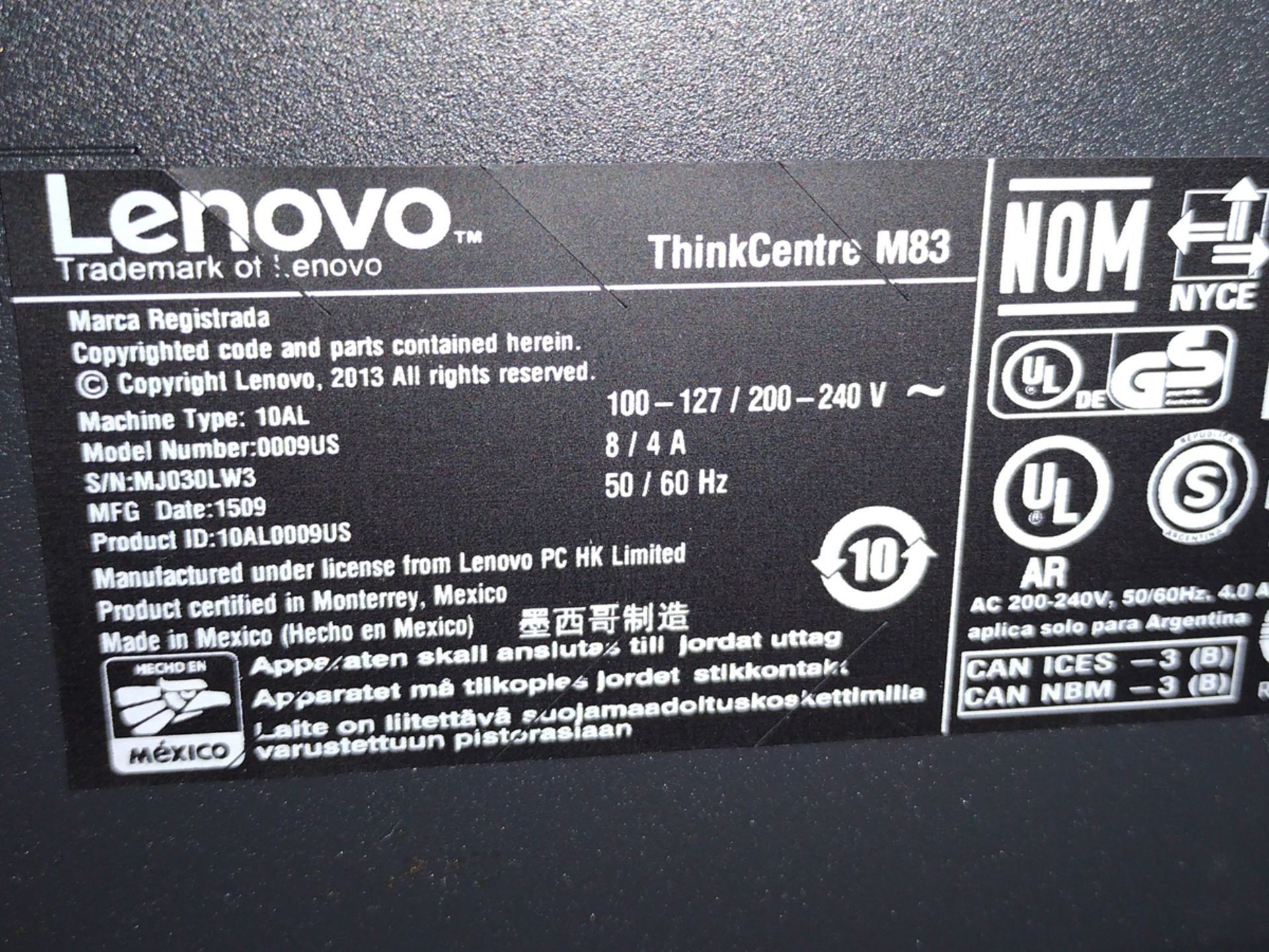 Lenovo M Series ThinkCentre i5 PC w/ Monitor - Image 2 of 2