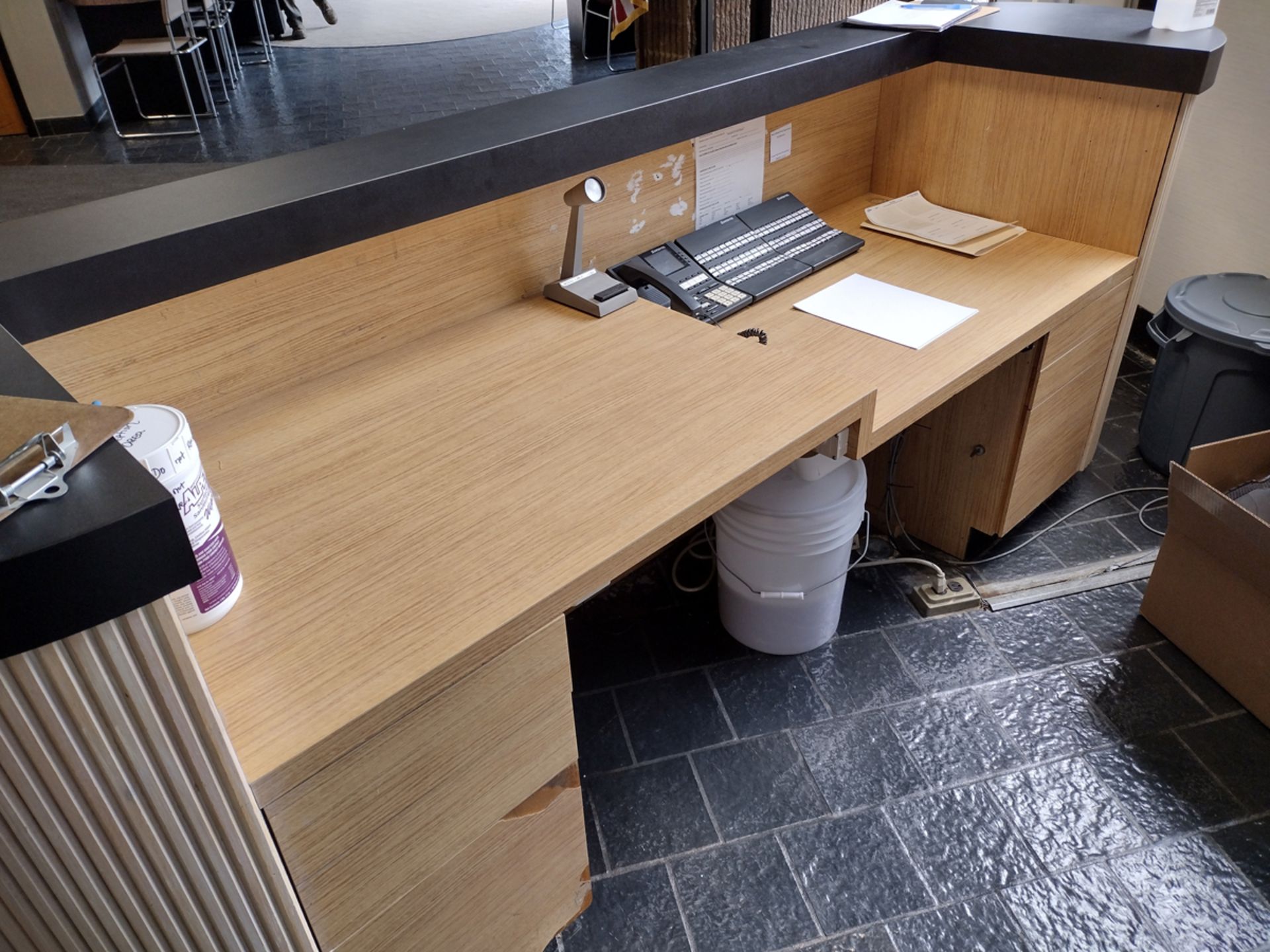 6-Drawer Wood Laminate Reception Desk - Image 2 of 4