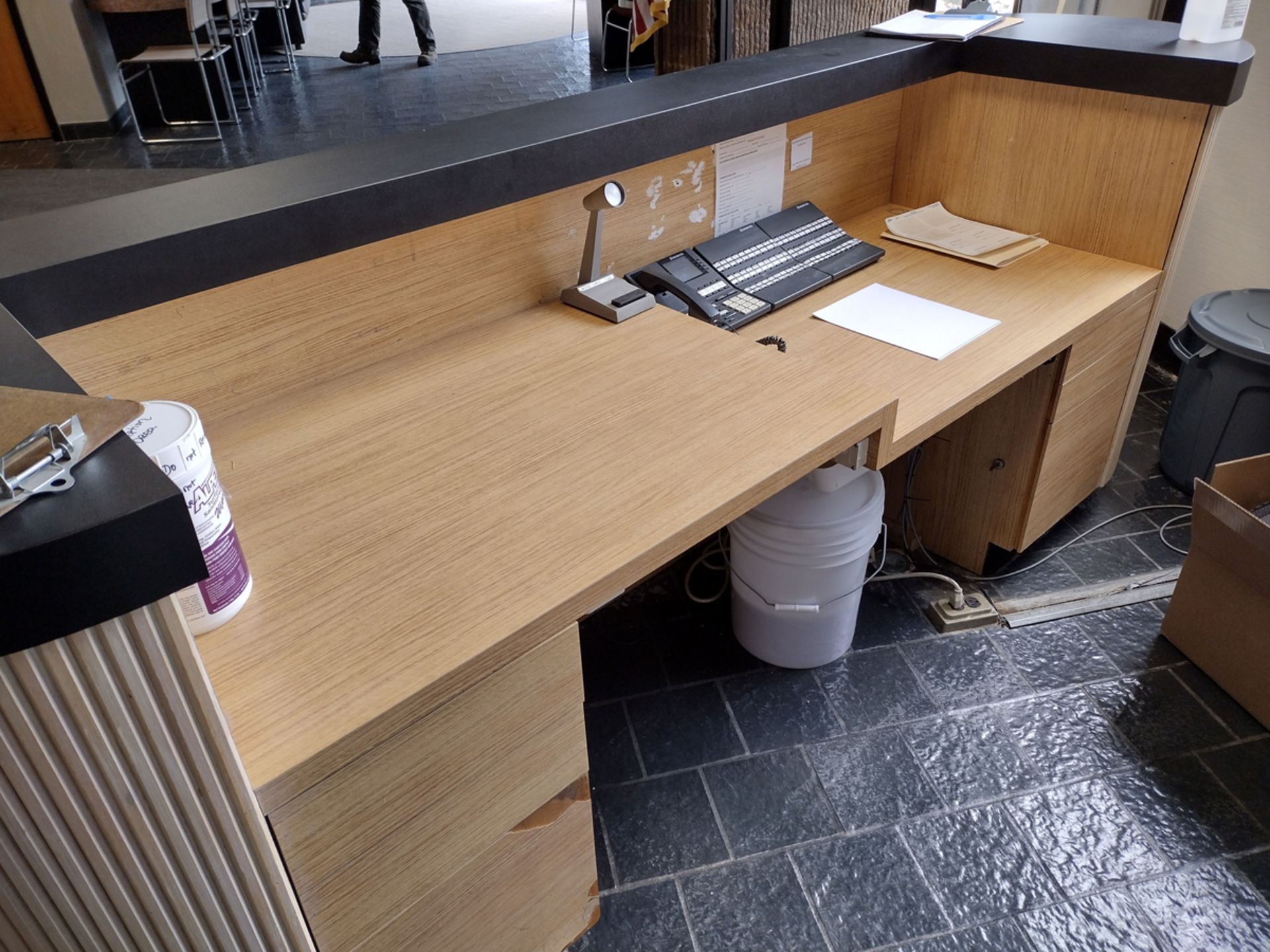 6-Drawer Wood Laminate Reception Desk - Image 3 of 4