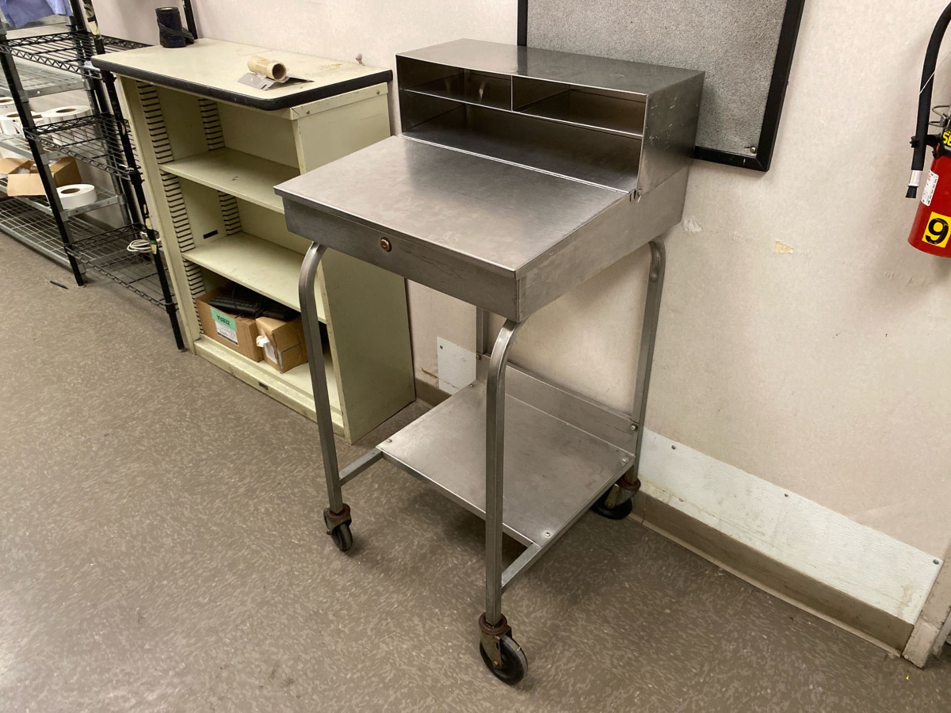 Stainless Steel Standing Desk on Wheels