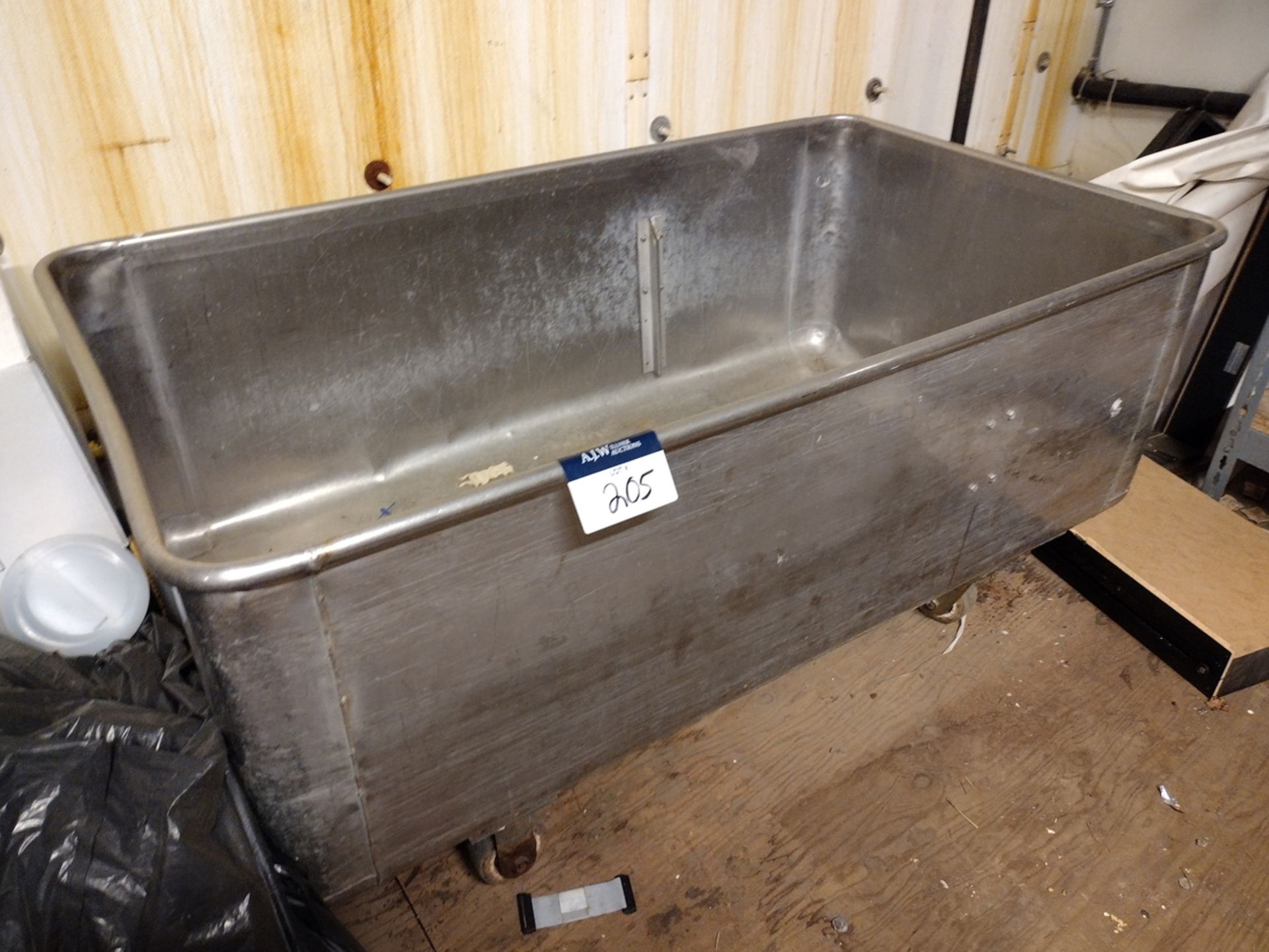 Stainless Steel Rolling Bin with Drain