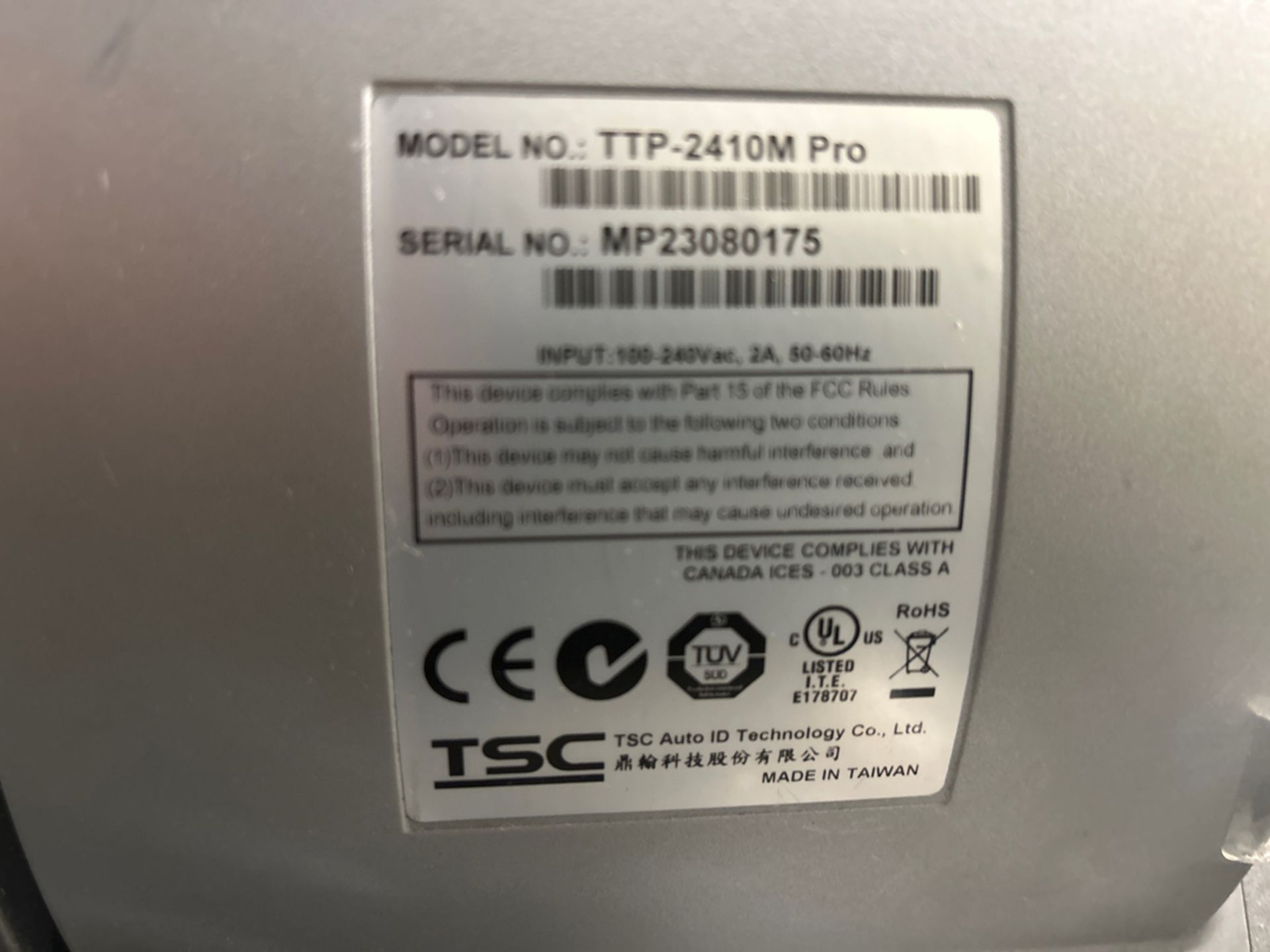 {Each} TSC Auto EZ-20812 Model T-0612 Thermal Label Barcode Printer Fastmark M7 Plus SH - Image 8 of 8