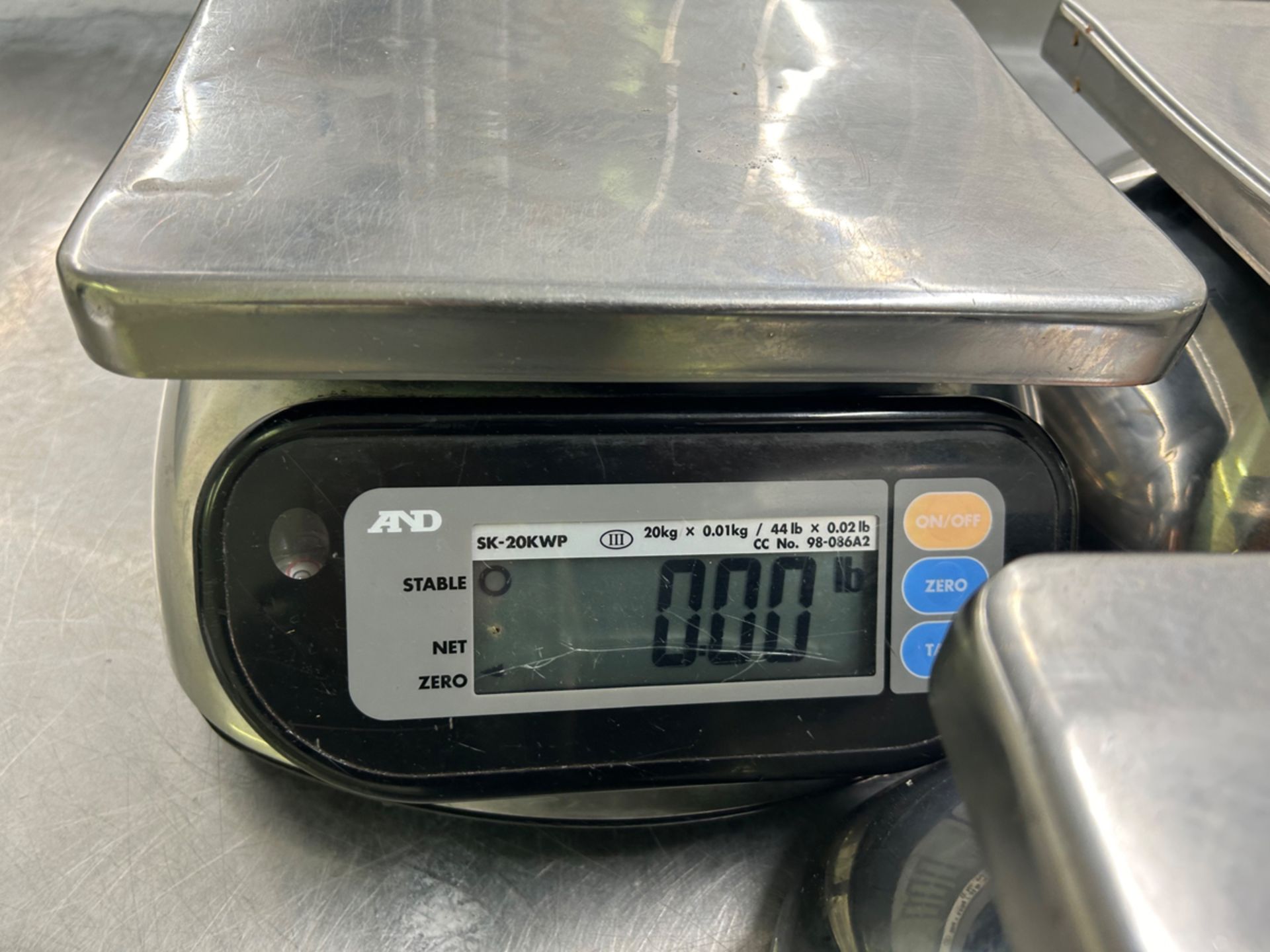 {Each} A&D Weighing A&D SK-20KWP Digital Stainless Steel Washdown Scale - Image 3 of 4
