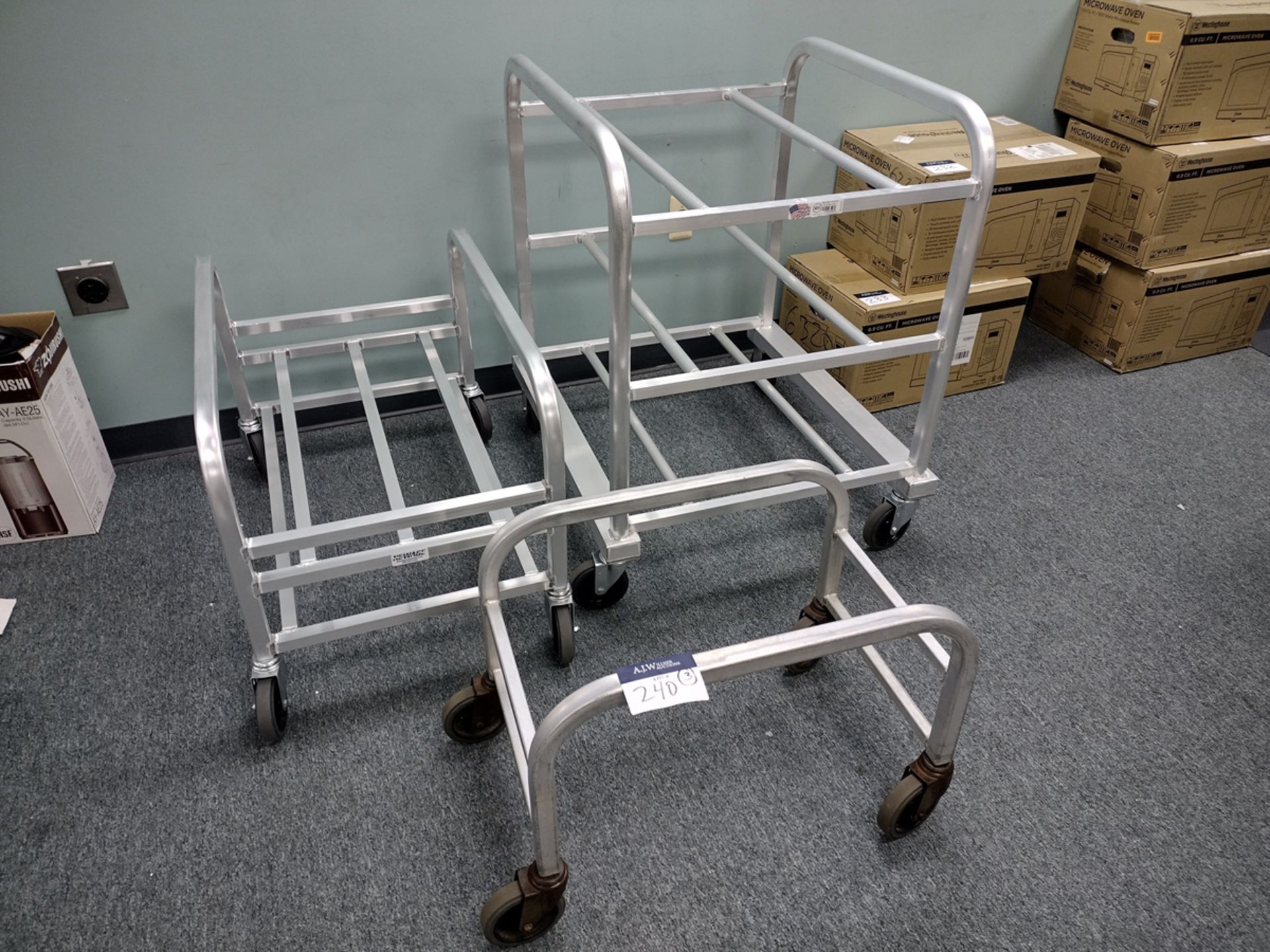 Group of Ass't New Age Aluminum Rolling Bin Racks