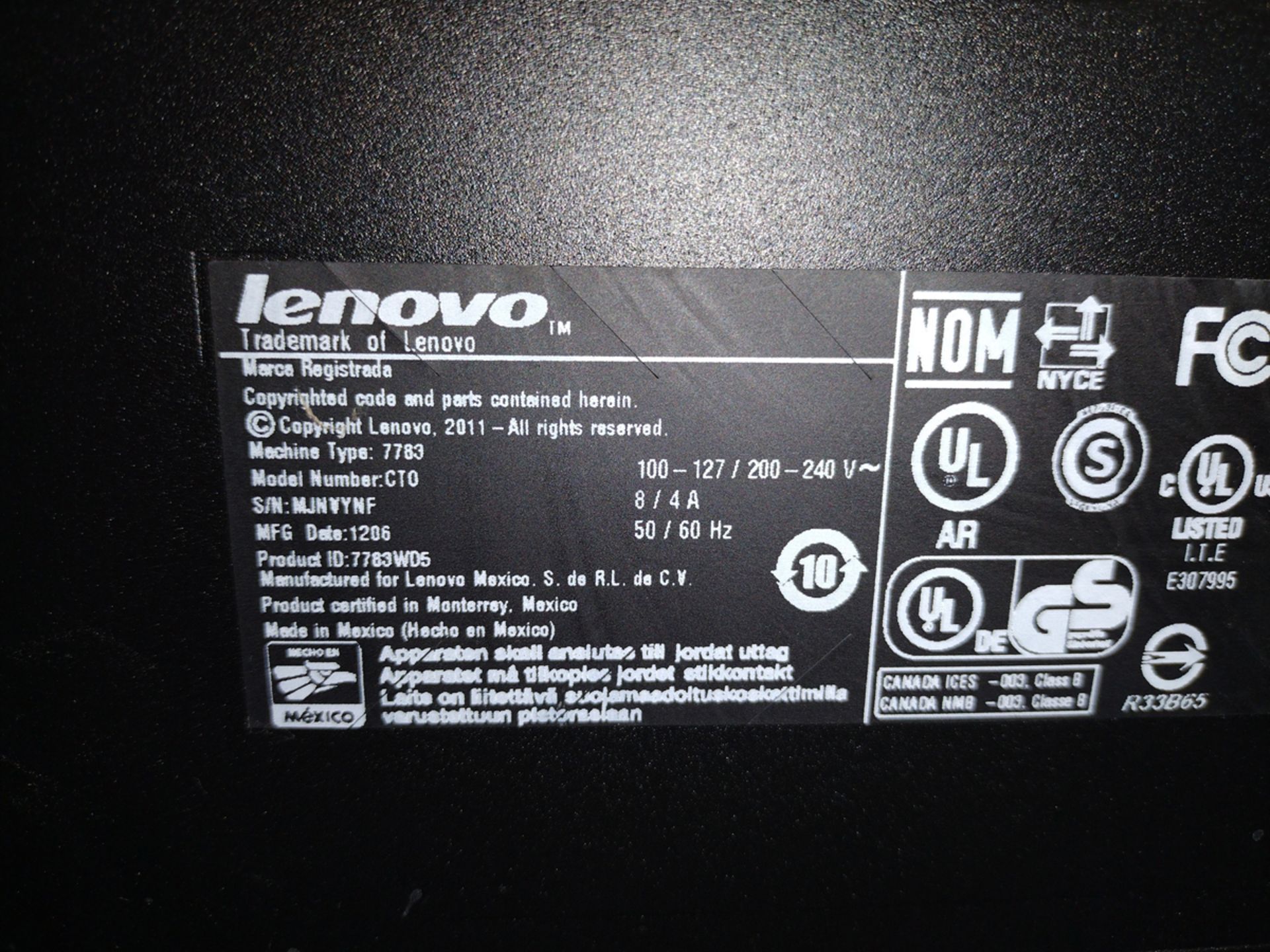 Lenovo E30 ThinkStation i7 PC w/ Monitor and Keyboard - Image 2 of 2